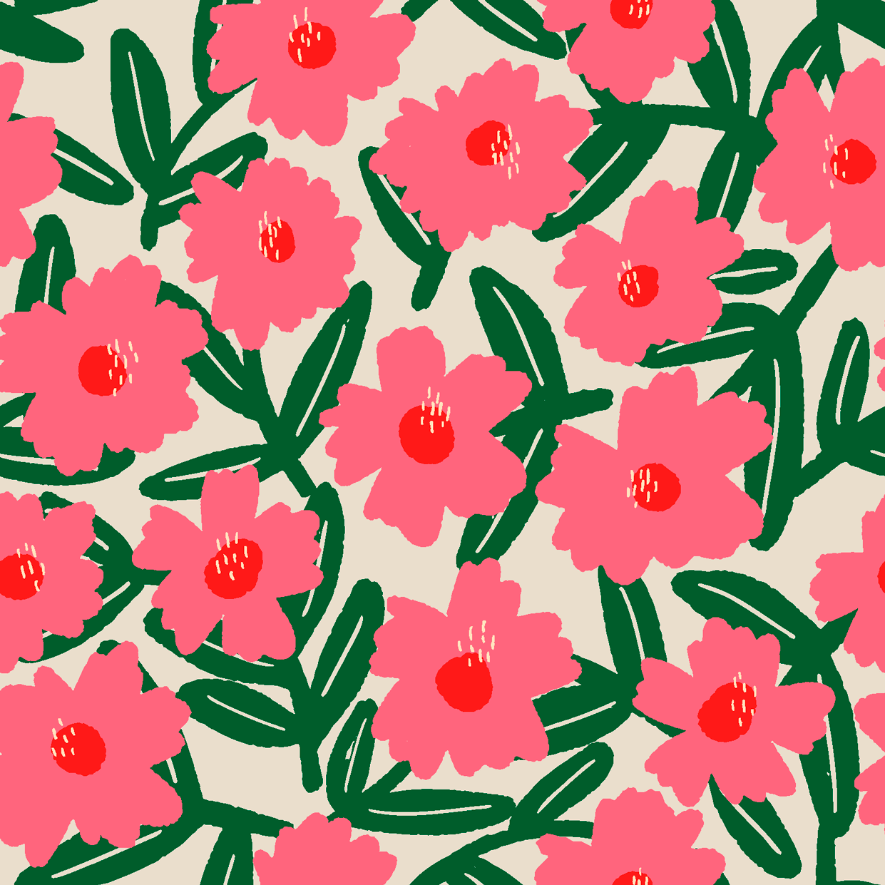 Bio Stoff - Blumenpoesie Rosa von Sanktwerk in pink