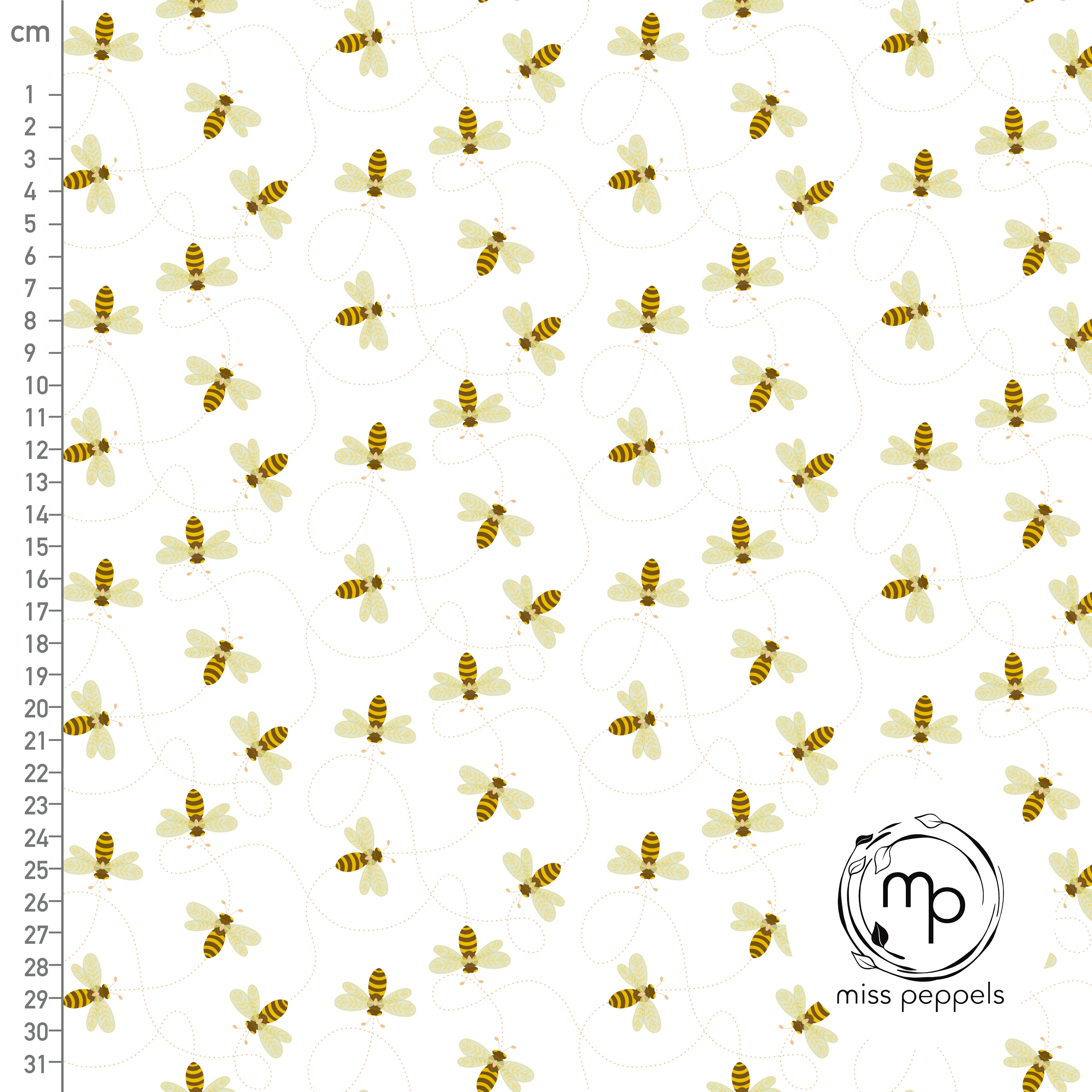Bio Stoff - Bienen Weiss von misspeppels in weiß