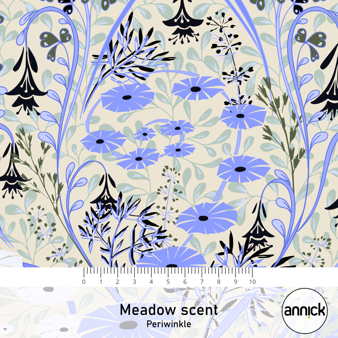 Bio Stoff - Meadow Scent Periwinkle von Annick in lila