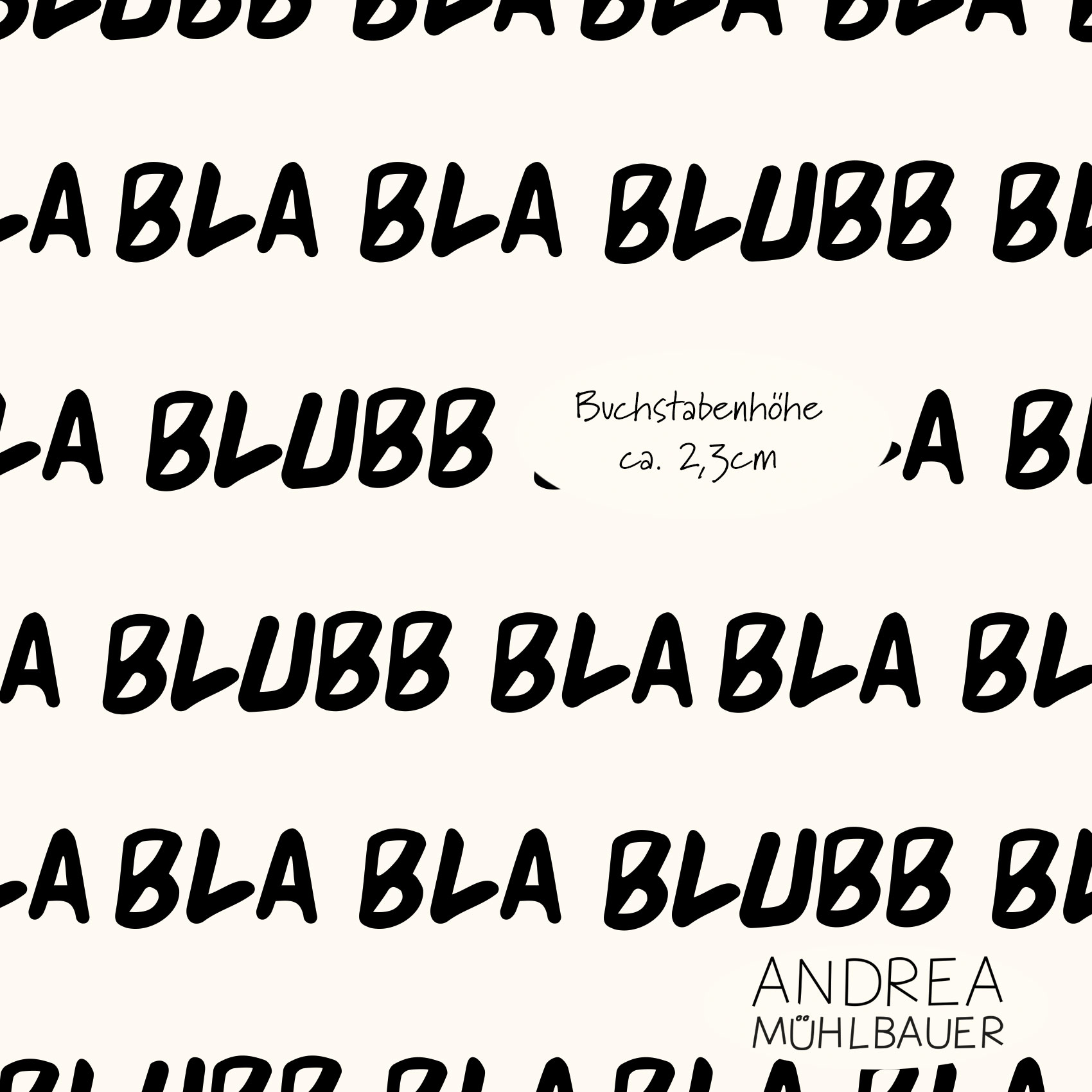 Bio Webware Stoff  - Bla Bla Blubb Light Pink - AndreaMuehlbauer, Rosa, Schrift, 100% Bio-Baumwolle
