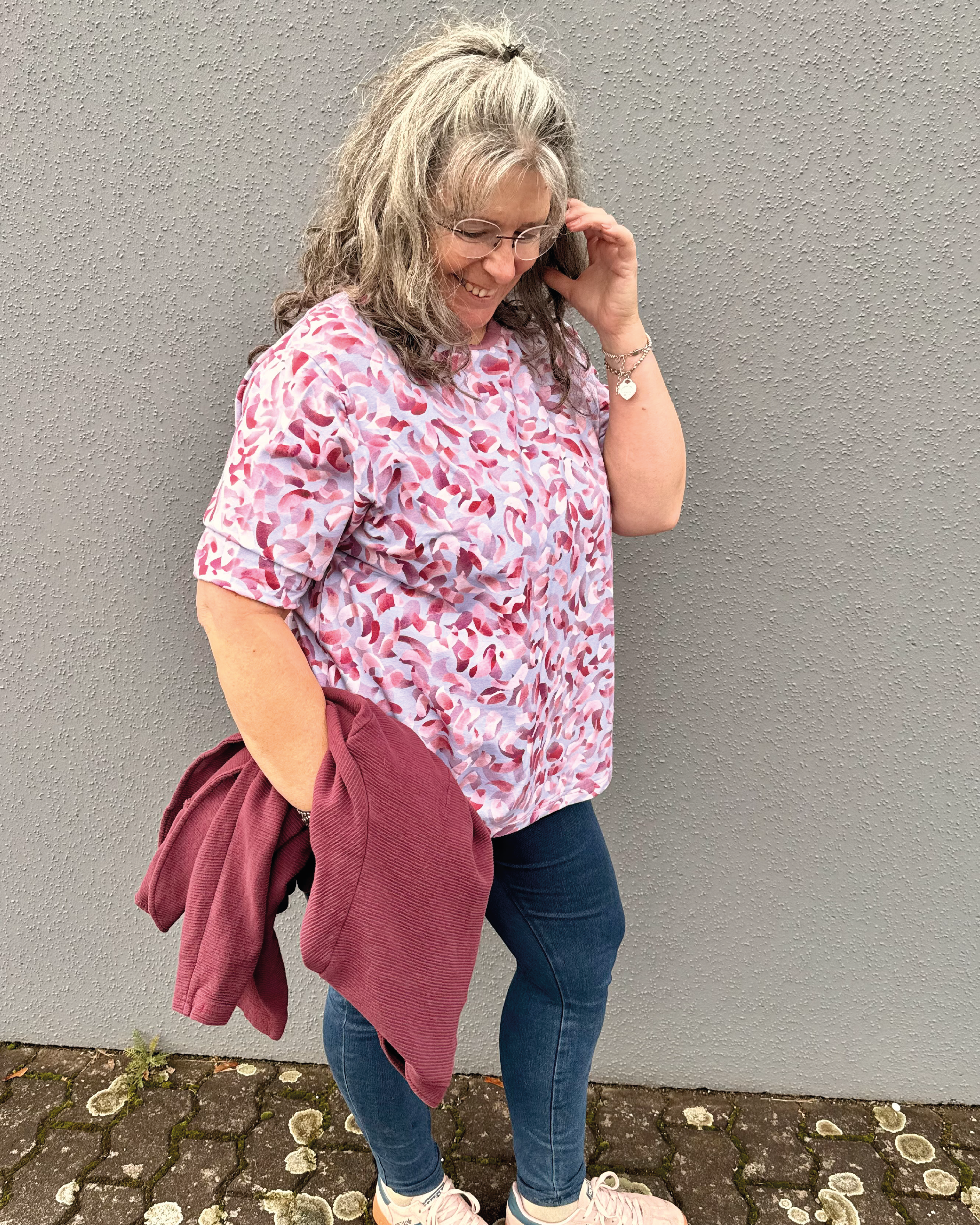 Bio Fabric - Melted Dots Hot Chilli by Kristin Tessen in red