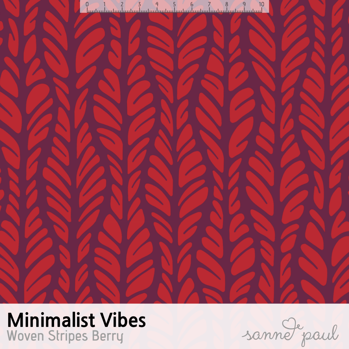 Bio Stoff - Minimalist Vibes Woven Stripes Berry von Sanne Paul in beere