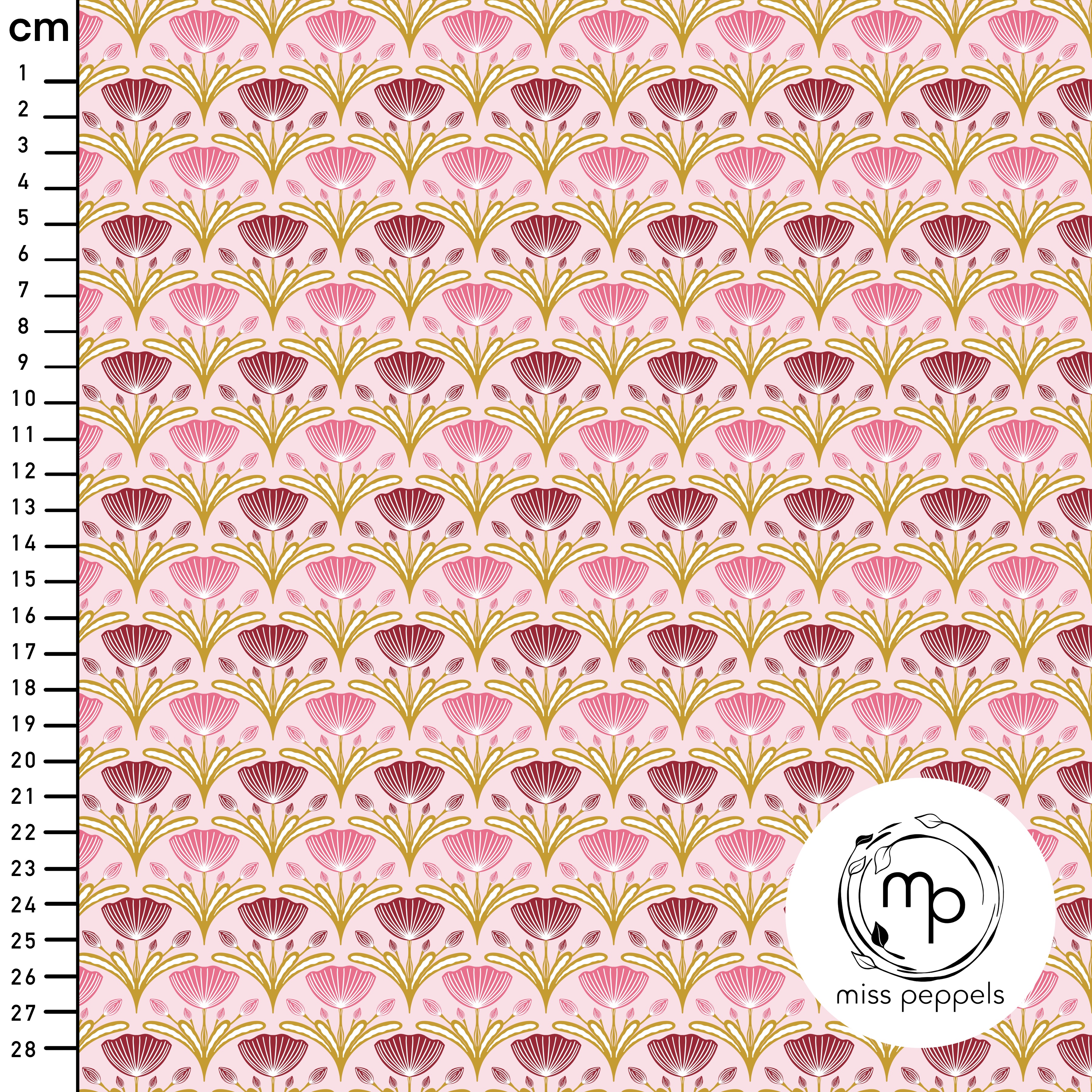 Bio Stoff  - Tulpen C - misspeppels, rosa, Floral & Blumen
