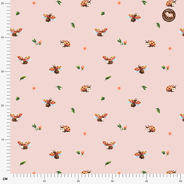 Organic fabric  -  Marienkäfer pink