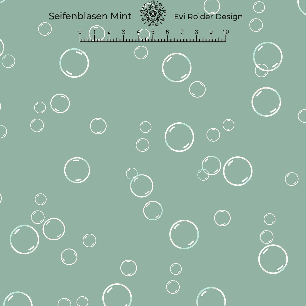 Bio Stoff  -  Seifenblasen  - EviRoiderDesign, Sommer, mint
