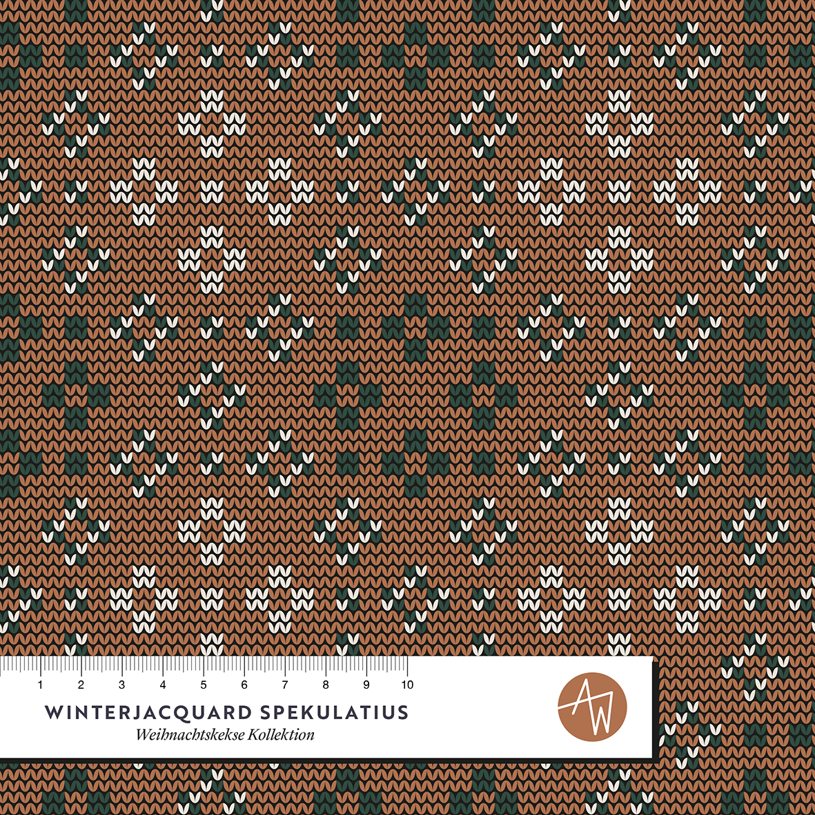 Bio Stoff  - Winterjacquard Spekulatius - AlexandraWeise, Winter, braun