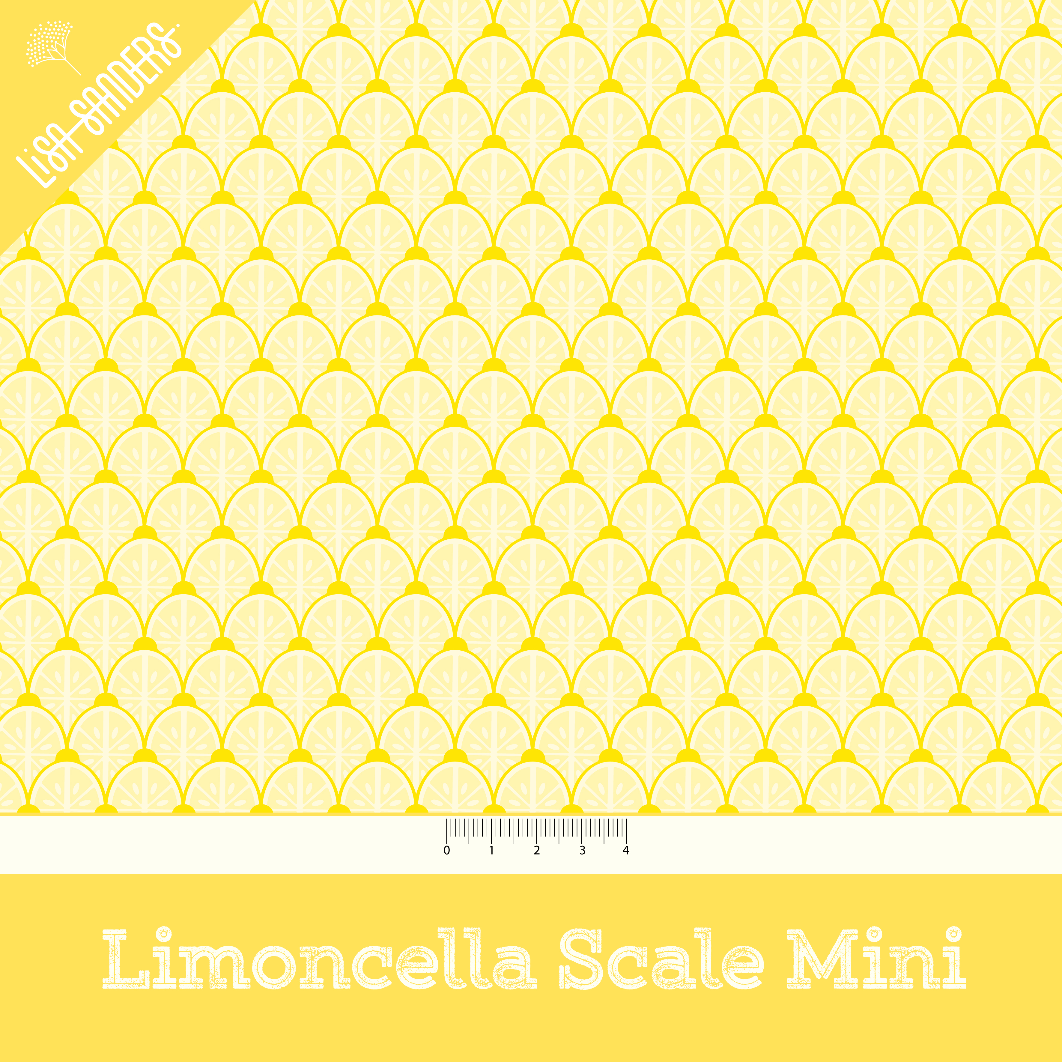 Organic Fabric - Limoncella Scale Mini by Lisa Sanders in yellow