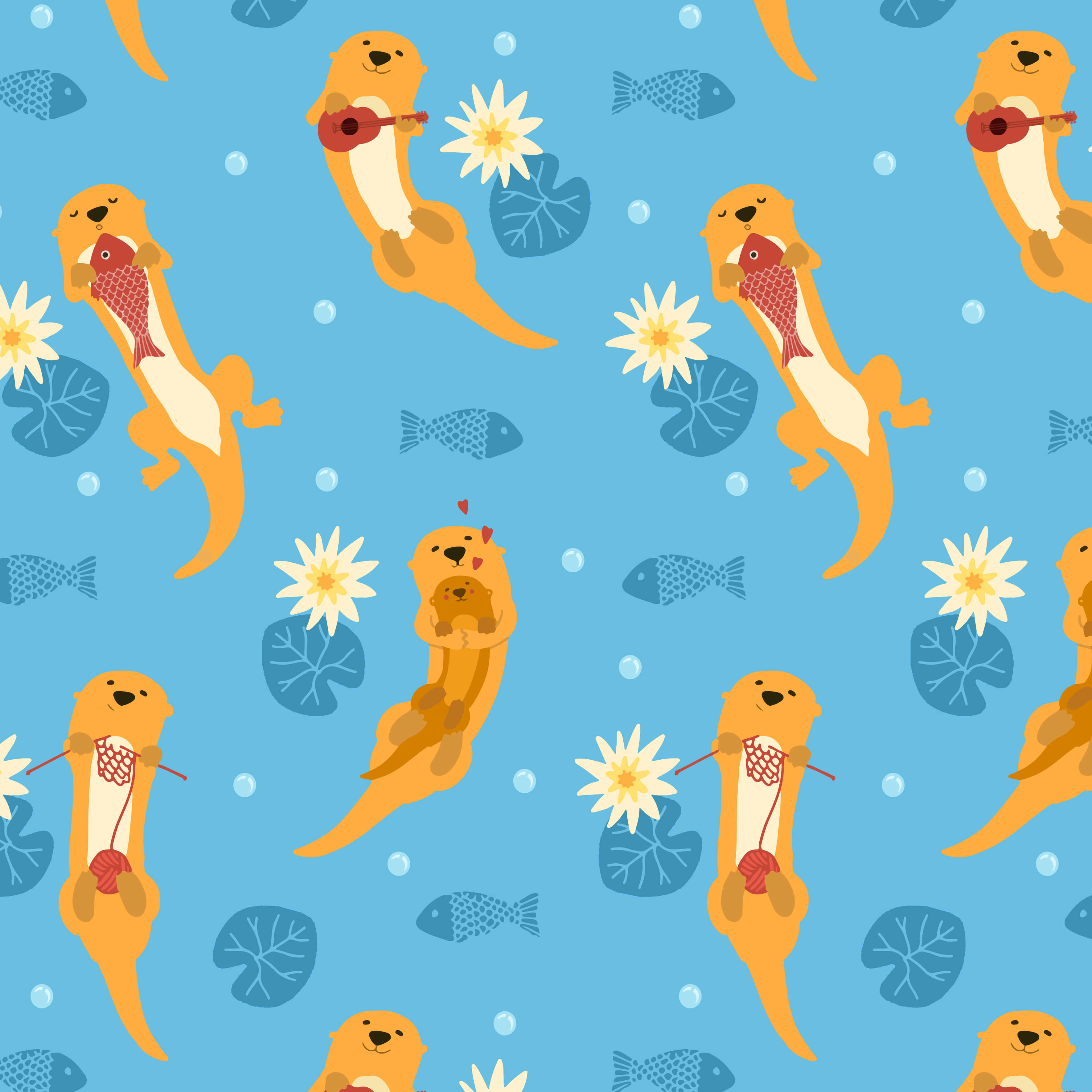 Organic fabric  -  L' Otterleben blue