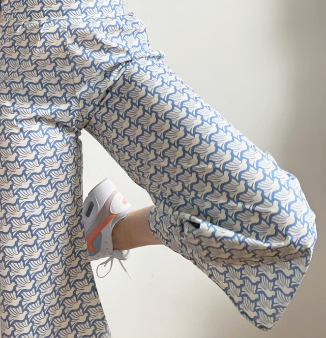 Bio Stoff  -  Taubenflug blau