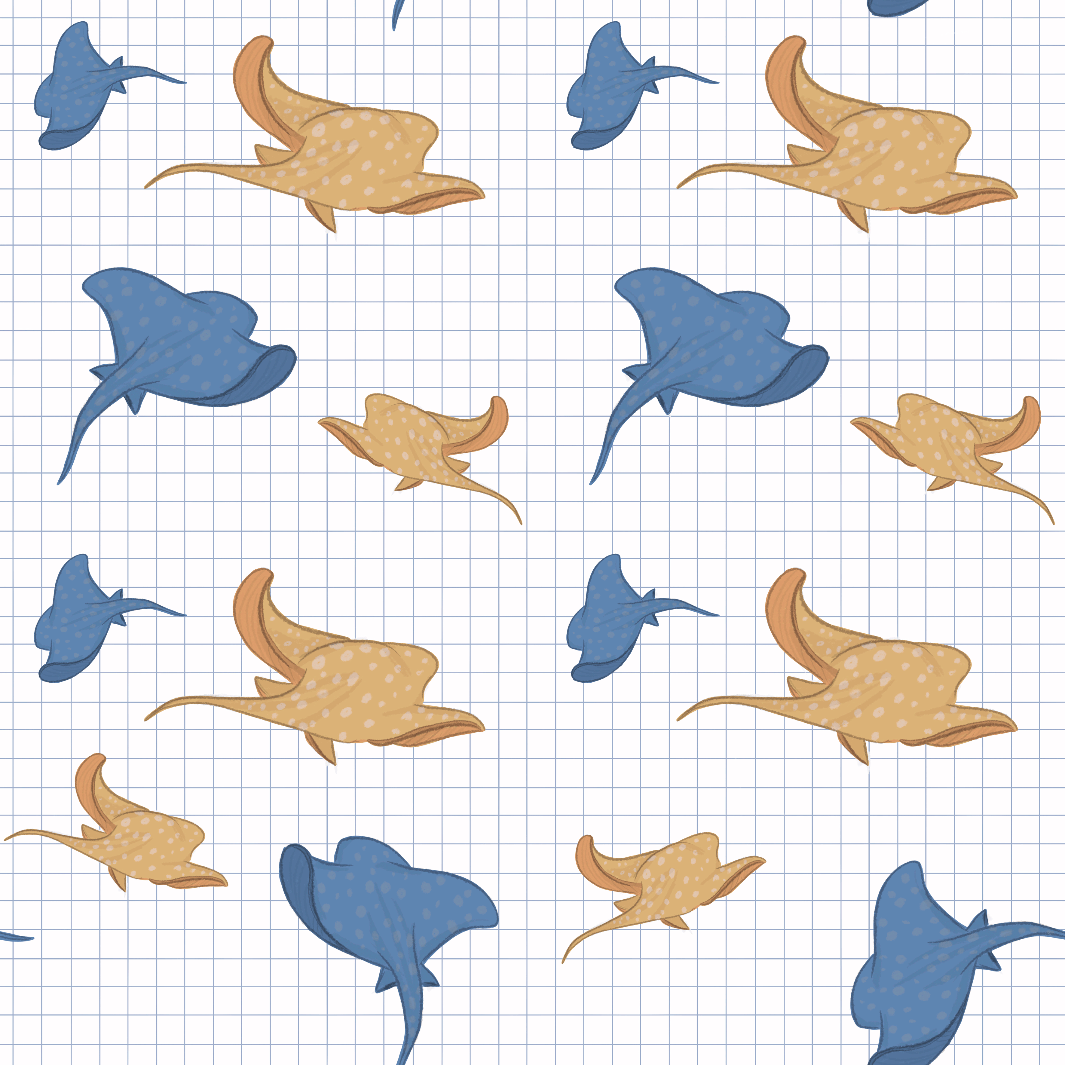 Bio Stoff - Kosen Dream Kariert Blau Gross von Benito Und Maus Illustrations in blau