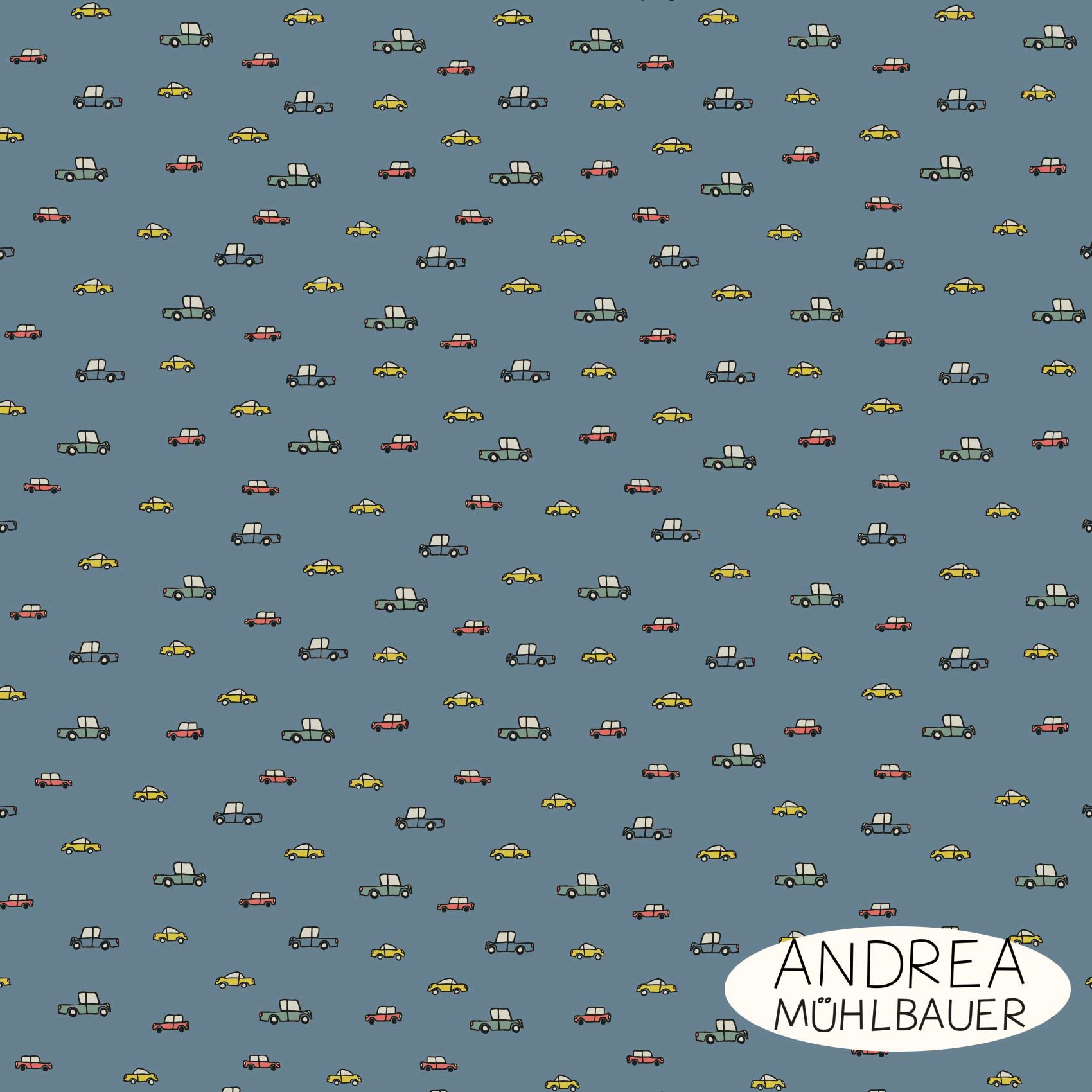Bio Summersweat Stoff - City Summer City Cars Small Blue - AndreaMuehlbauer, blau, Fahrzeuge, Breite 150 cm Bio Summersweat Stoff - City Summer City Cars Small Blue - AndreaMuehlbauer, blau, Fahrzeuge, Breite 150 cm