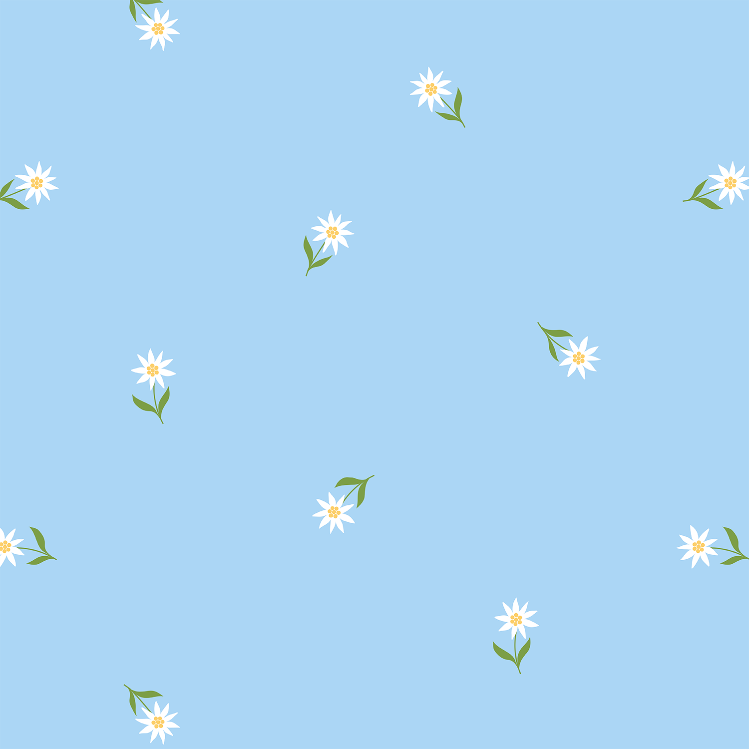 Organic fabric  - Edelweiss Streublumen light blue