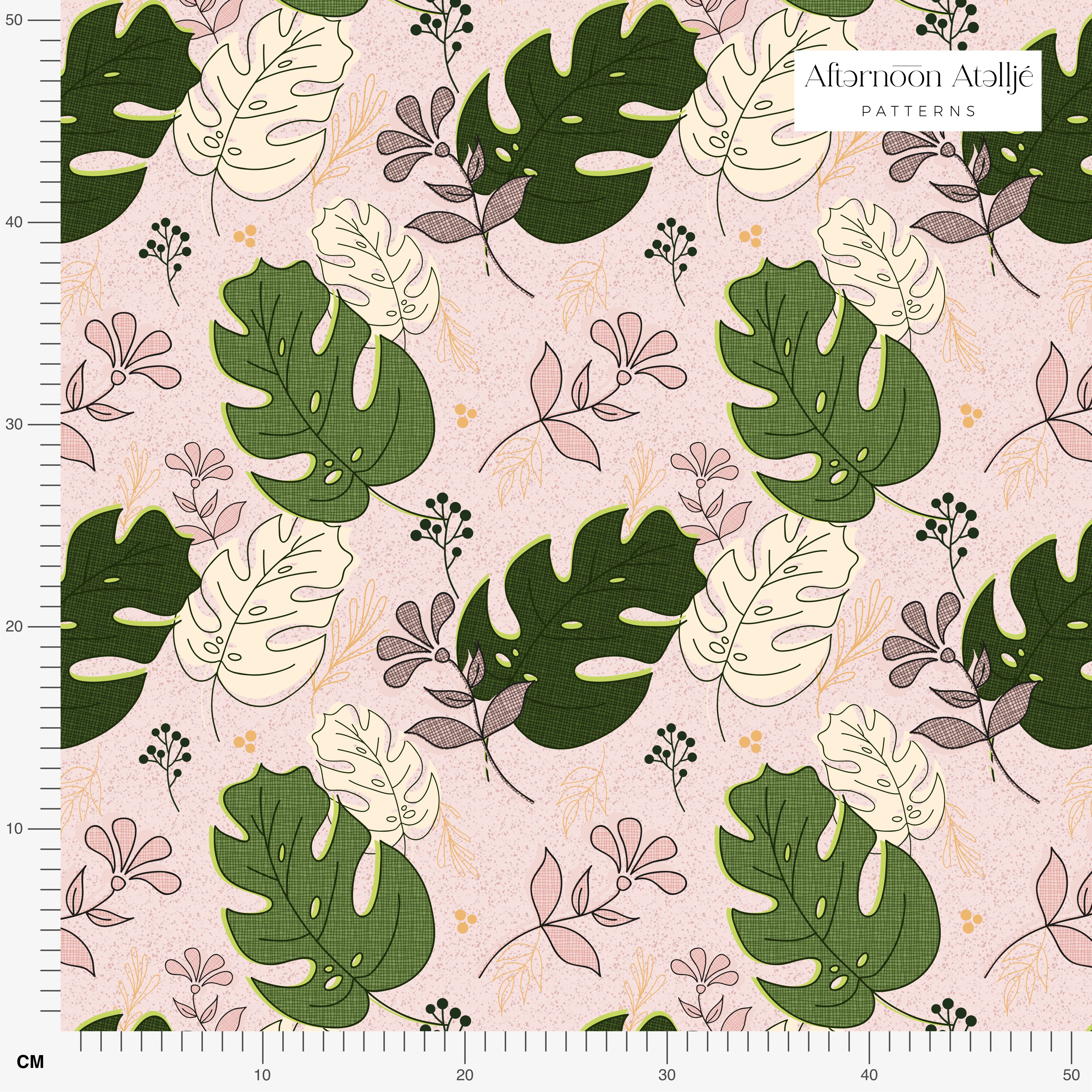 Bio Stoff  -  Nerdy Monstera Garden rosa