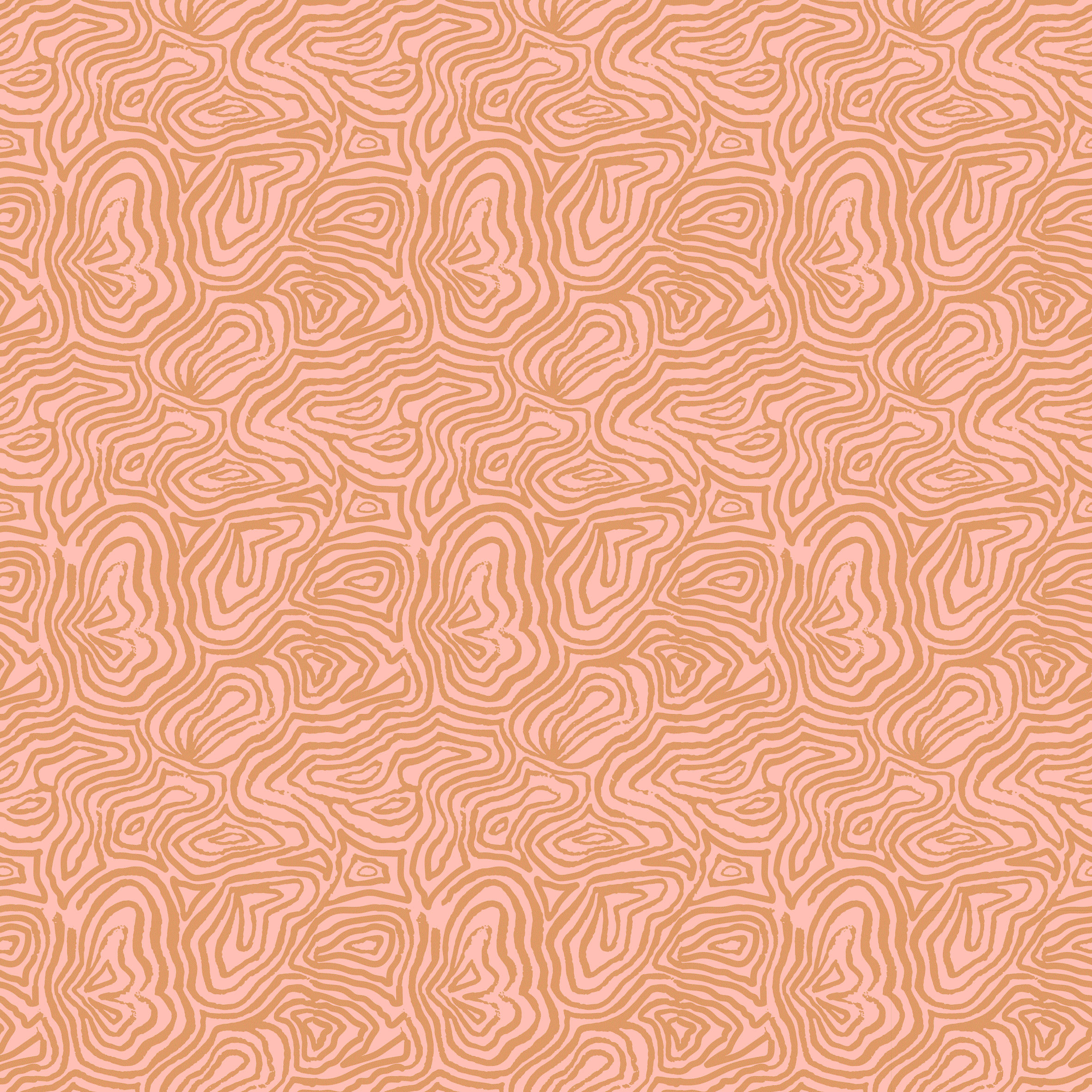 Bio Fabric - Butterfly Lines Brandied Melon by Kristin Tessen in orange