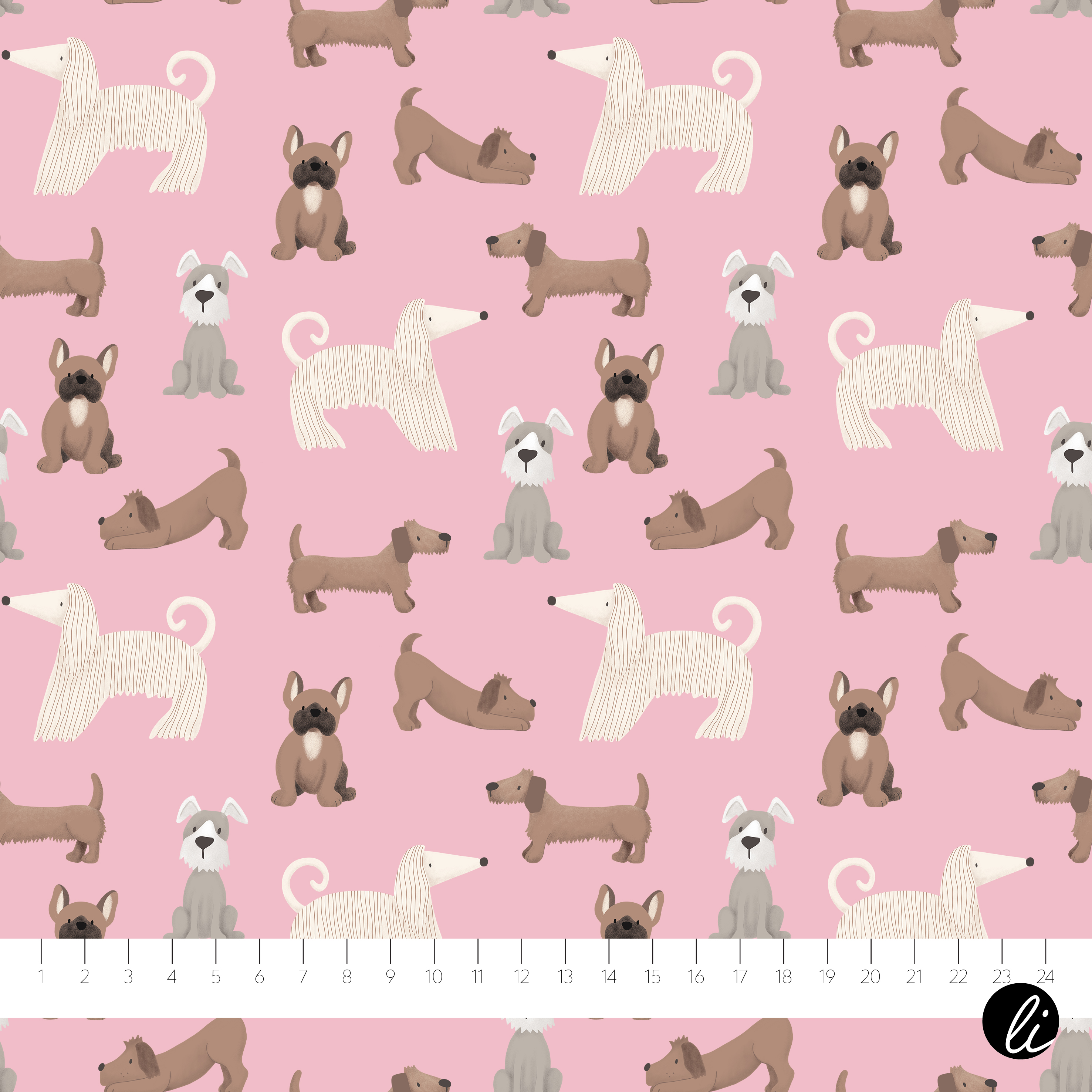 Bio Fabric - With Four Paws Pink by Andrea Liesert in pink