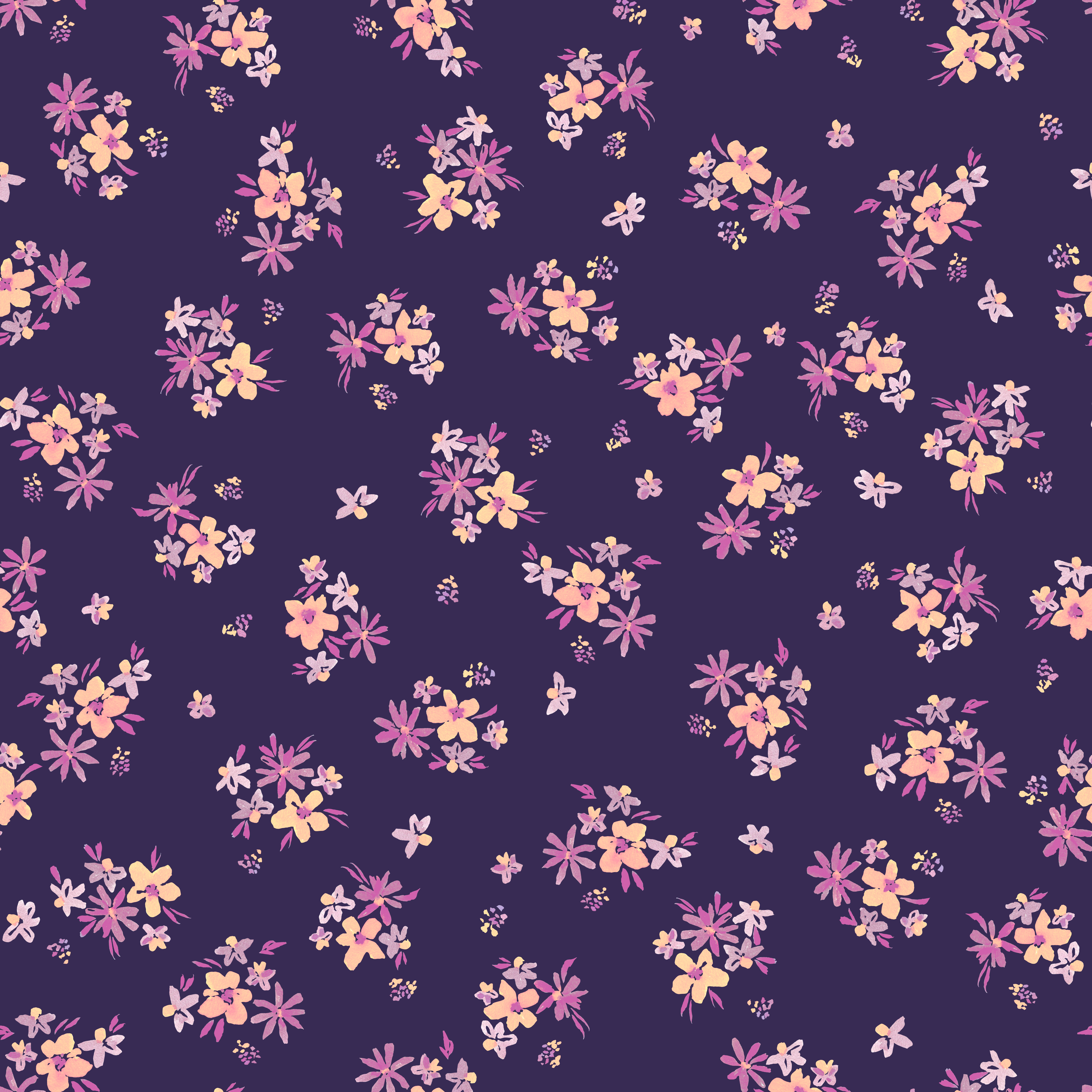 Bio Webware Stoff - Lila Sommer Nachtblau - KristinTessen, blau, Floral & Blumen, 100% Bio-Baumwolle Bio Webware Stoff - Lila Sommer Nachtblau - KristinTessen, blau, Floral & Blumen, 100% Bio-Baumwolle