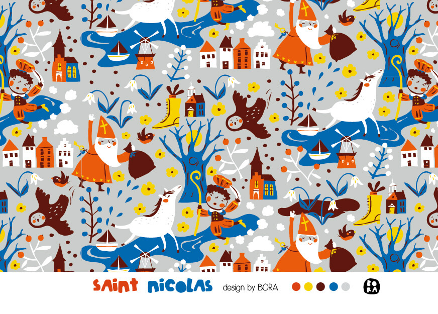 Scuba Stoff  -  Saint Nicolas  - Bora, Tiere, grau, Breite 150 cm