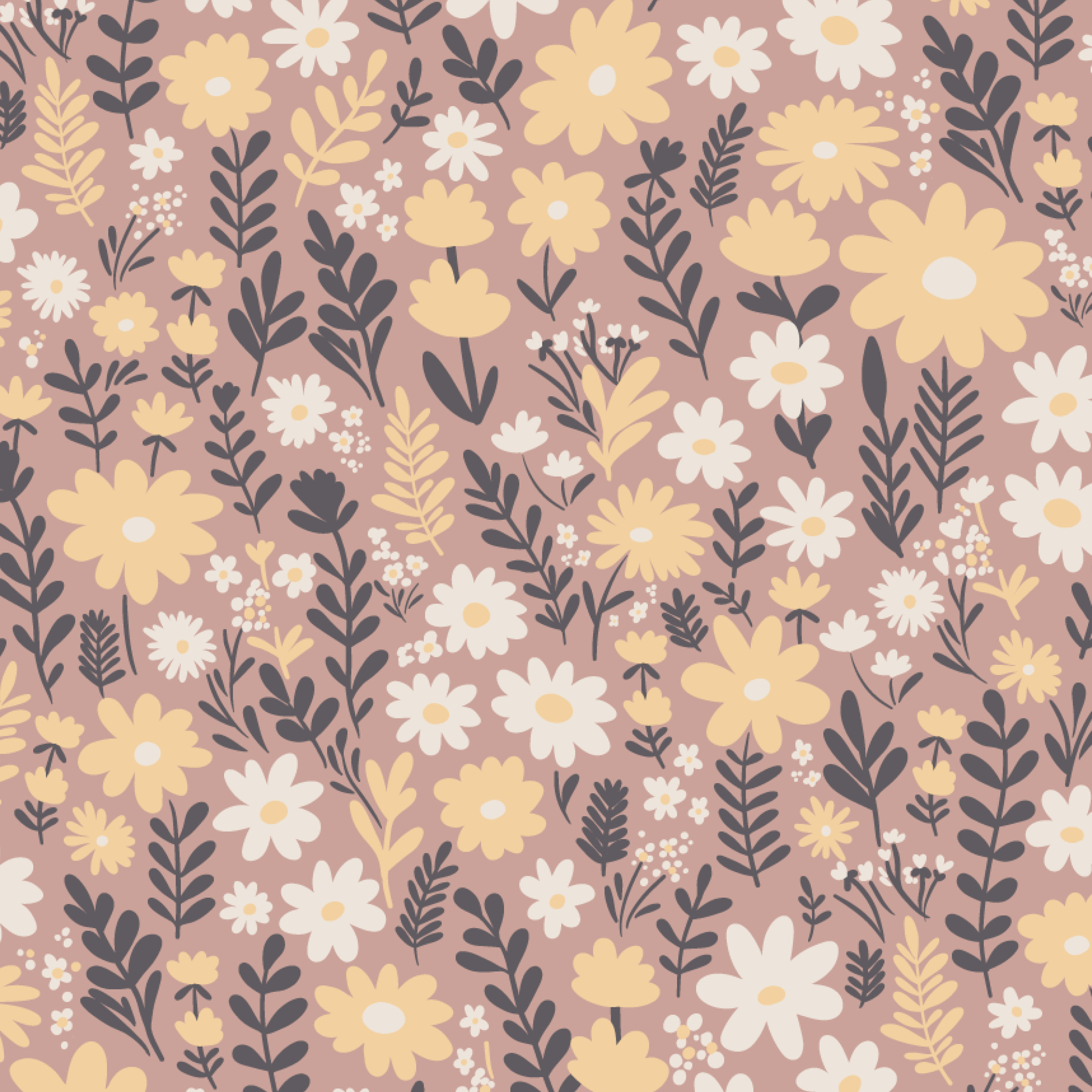 Organic Fabric  - Grüsse aus der Blumenwiese rose