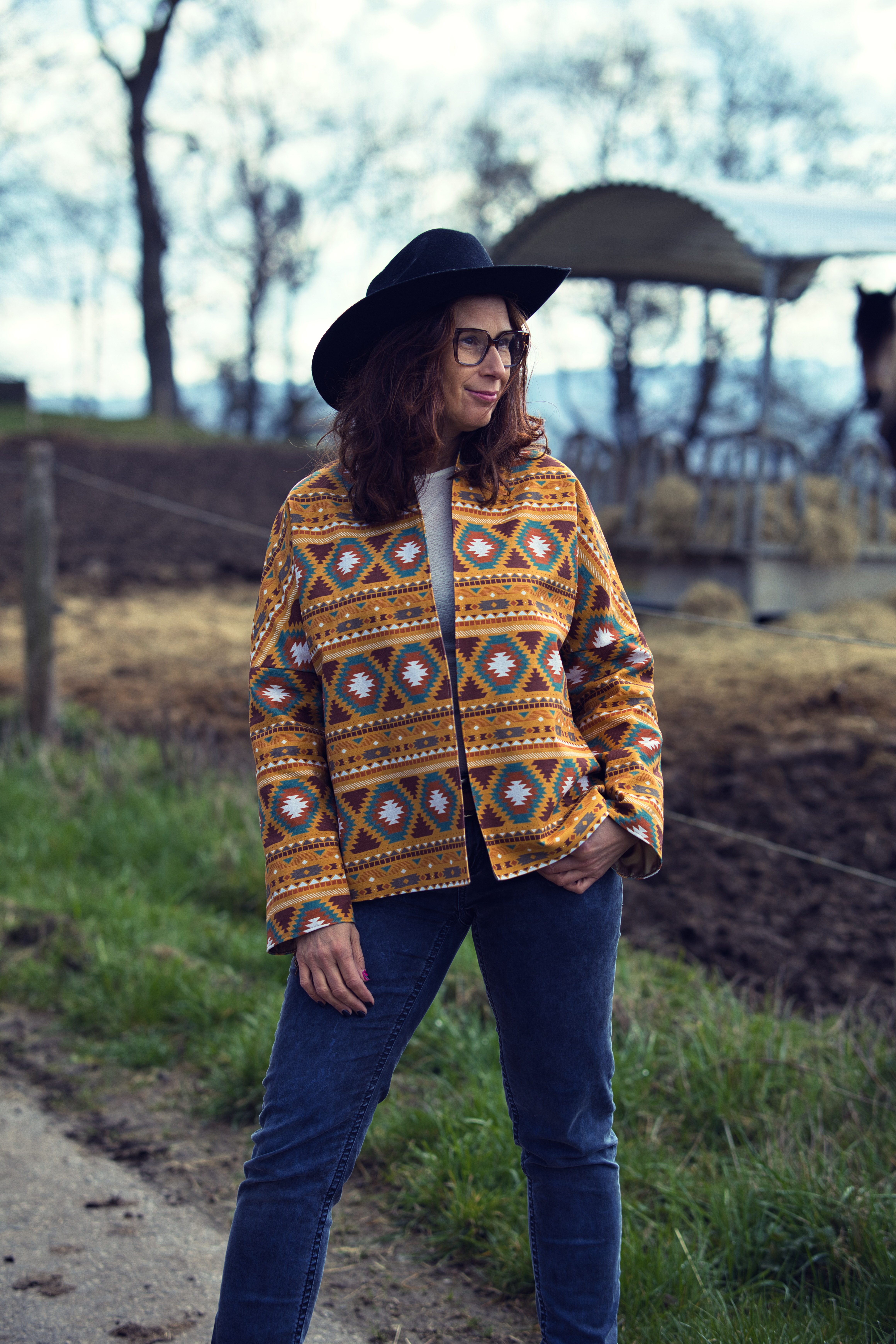 Bio Stoff - Wild West Weaves Stripes Orange von Sanne Paul in orange