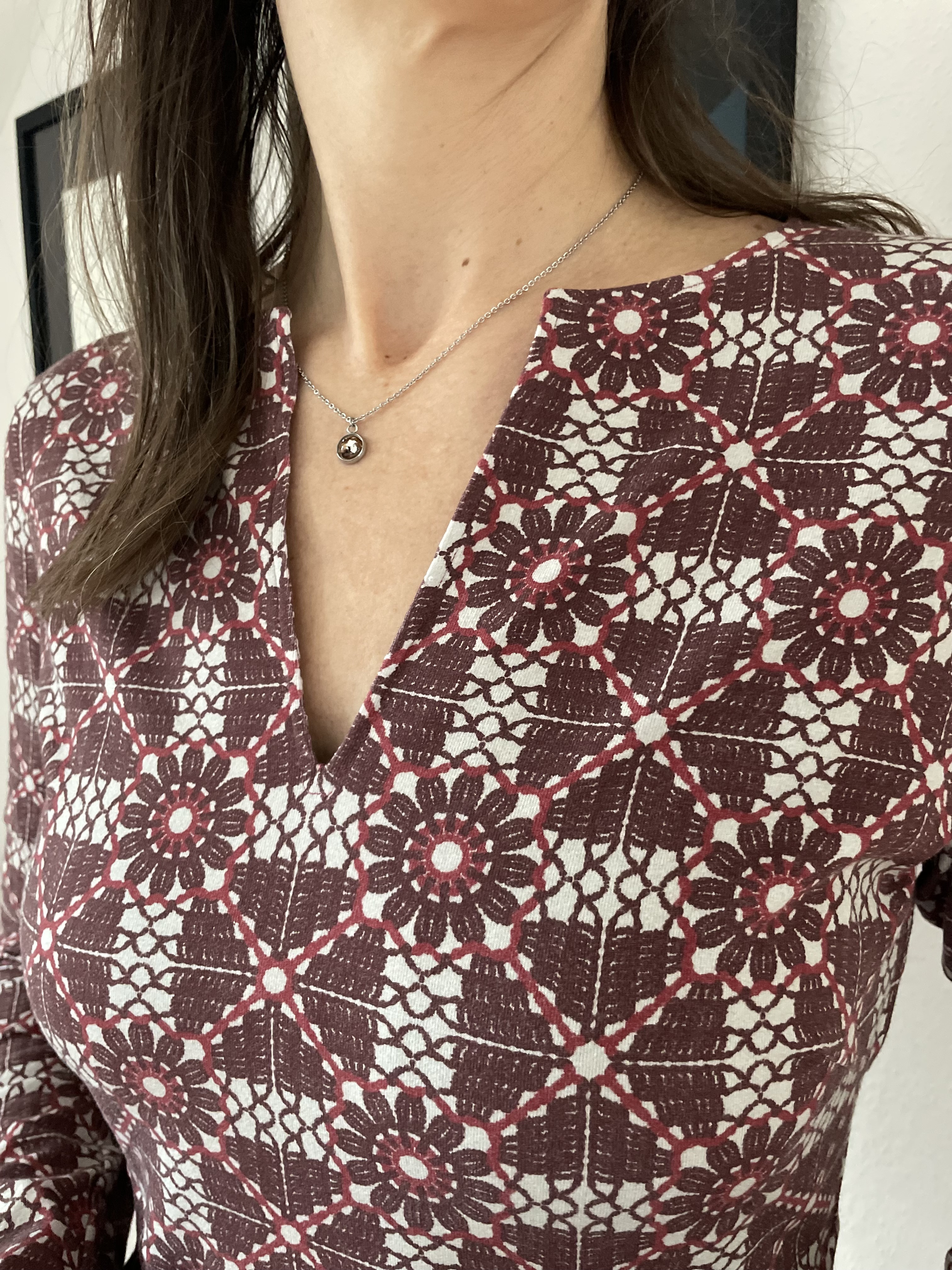 Bio Stoff - Häkeldecke burgunder 