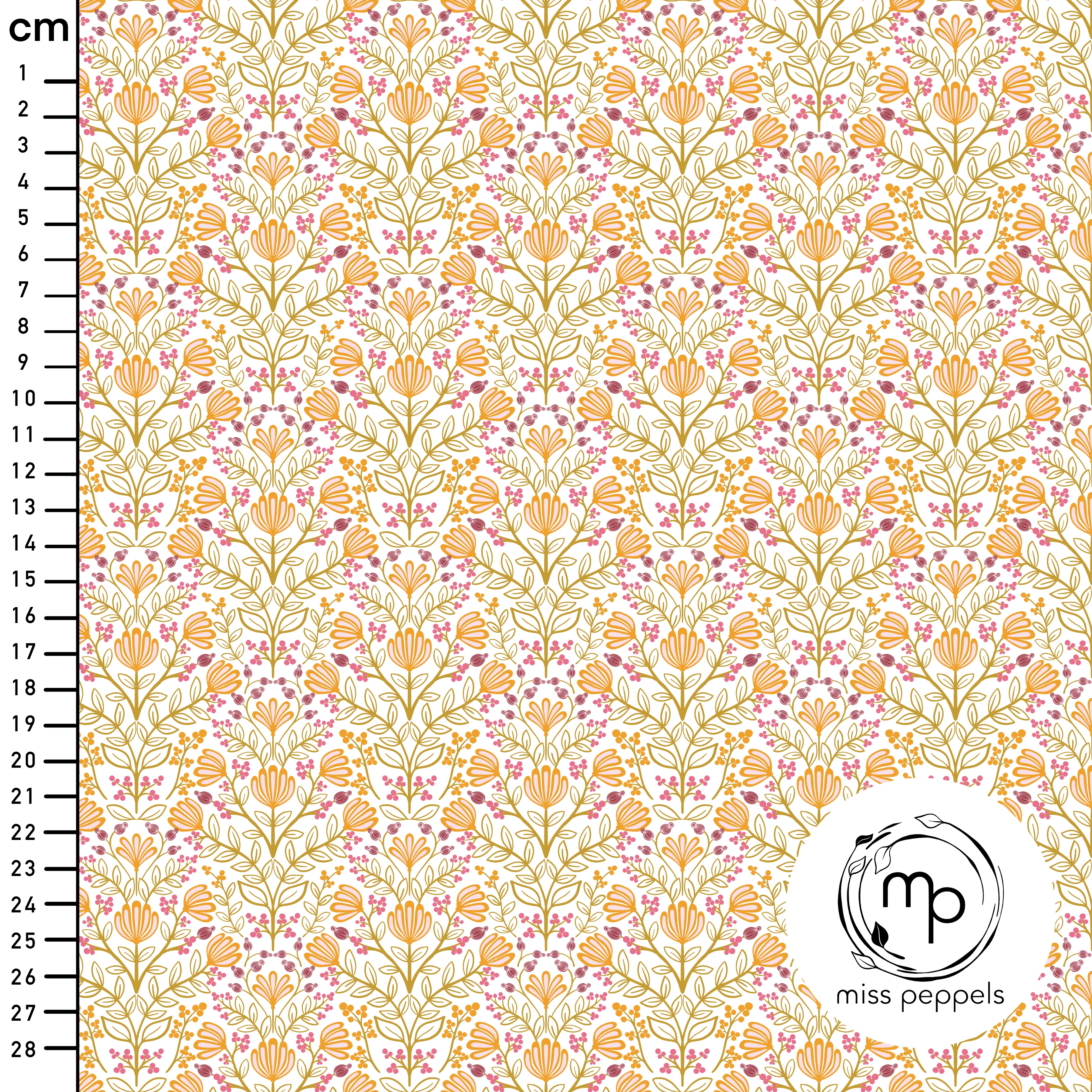 Bio Stoff  - Blumenbukett Weiss - Deinki, bunt, Floral & Blumen