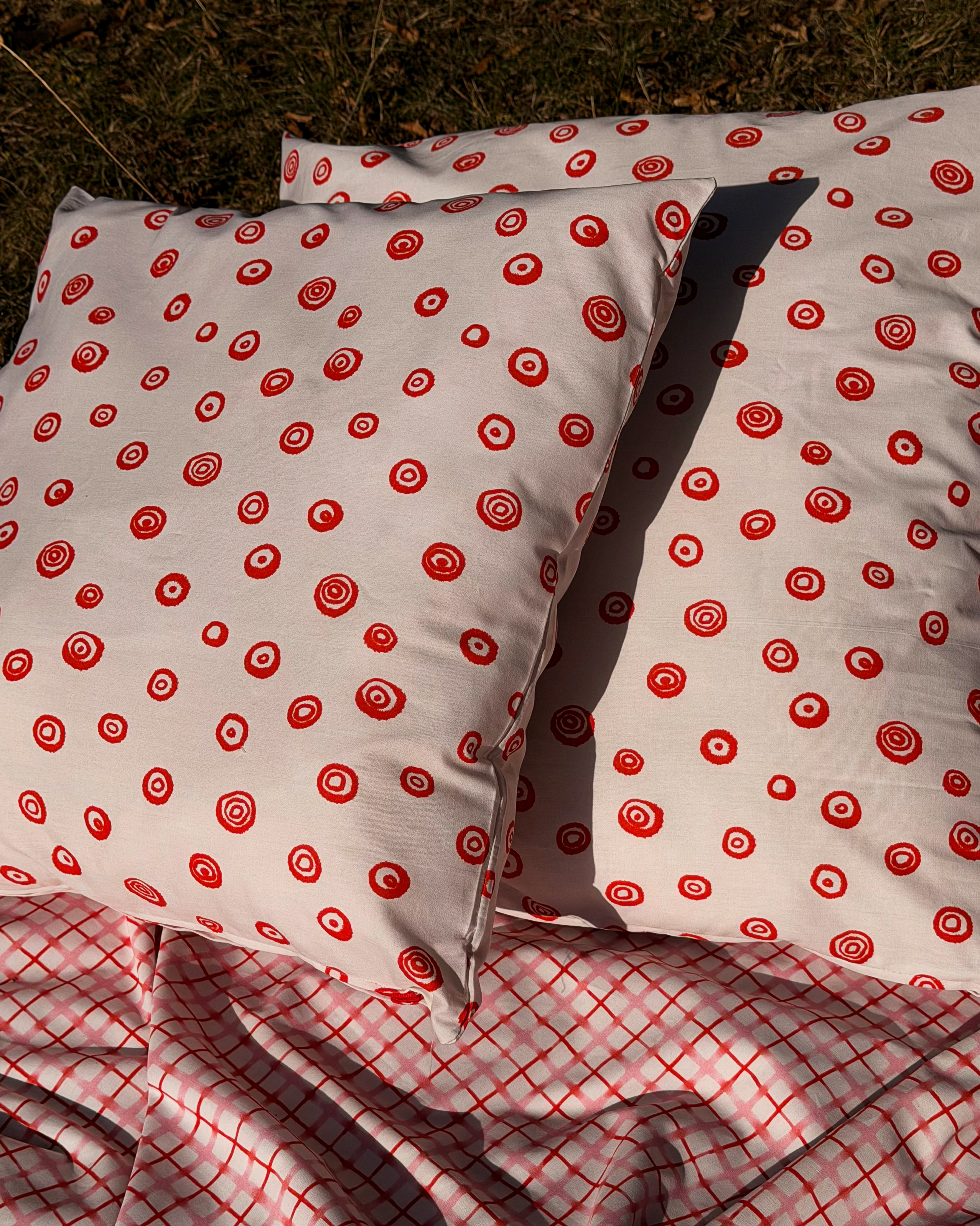 Bio Stoff  - Picnic Kreise rot