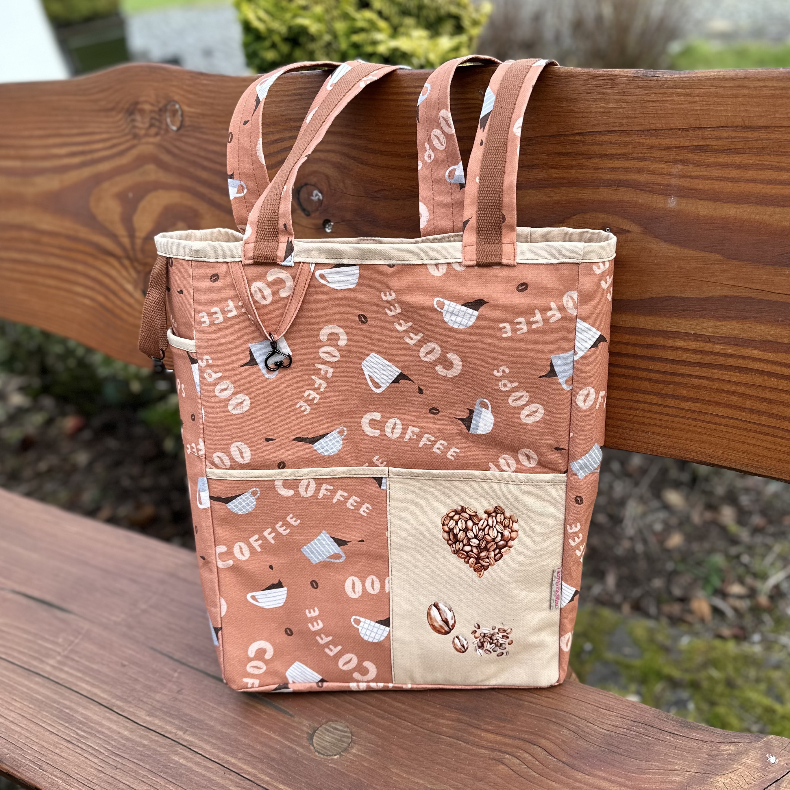 Organic Fabric - Oops Coffee Orange 