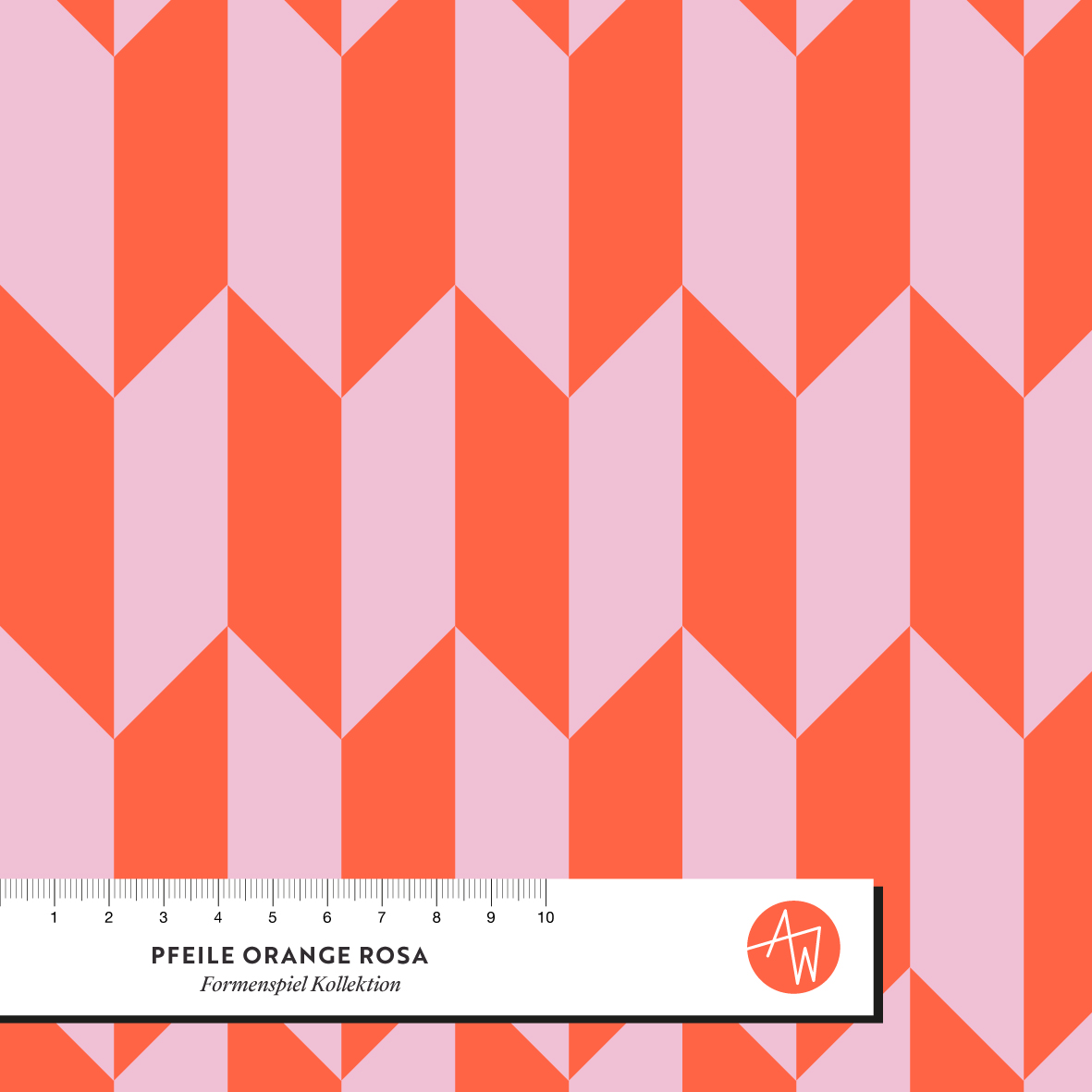 Bio Stoff - Formenspiel Pfeile Orange Rosa von Alexandra Weise in orange rosa