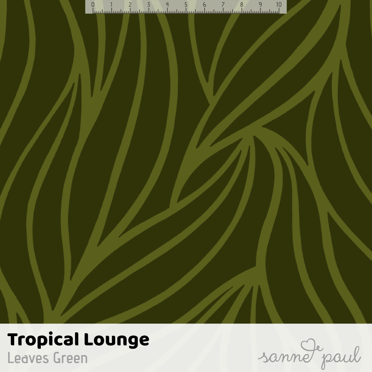 Bio Fabric - Tropical Lounge Leaves Green by Sanne Paul in grün