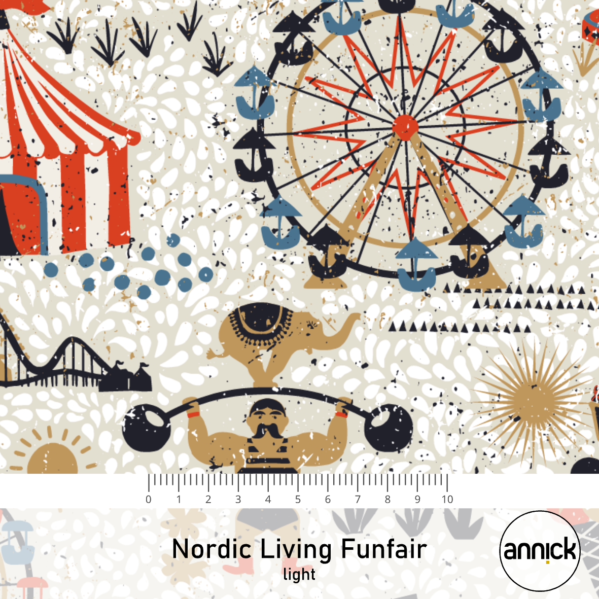 Organic Fabric - Nordic Living Funfair Light by Annick in colorful