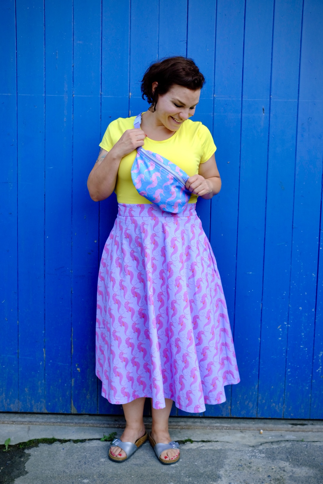 Organic fabric -  Seahorse lavendel