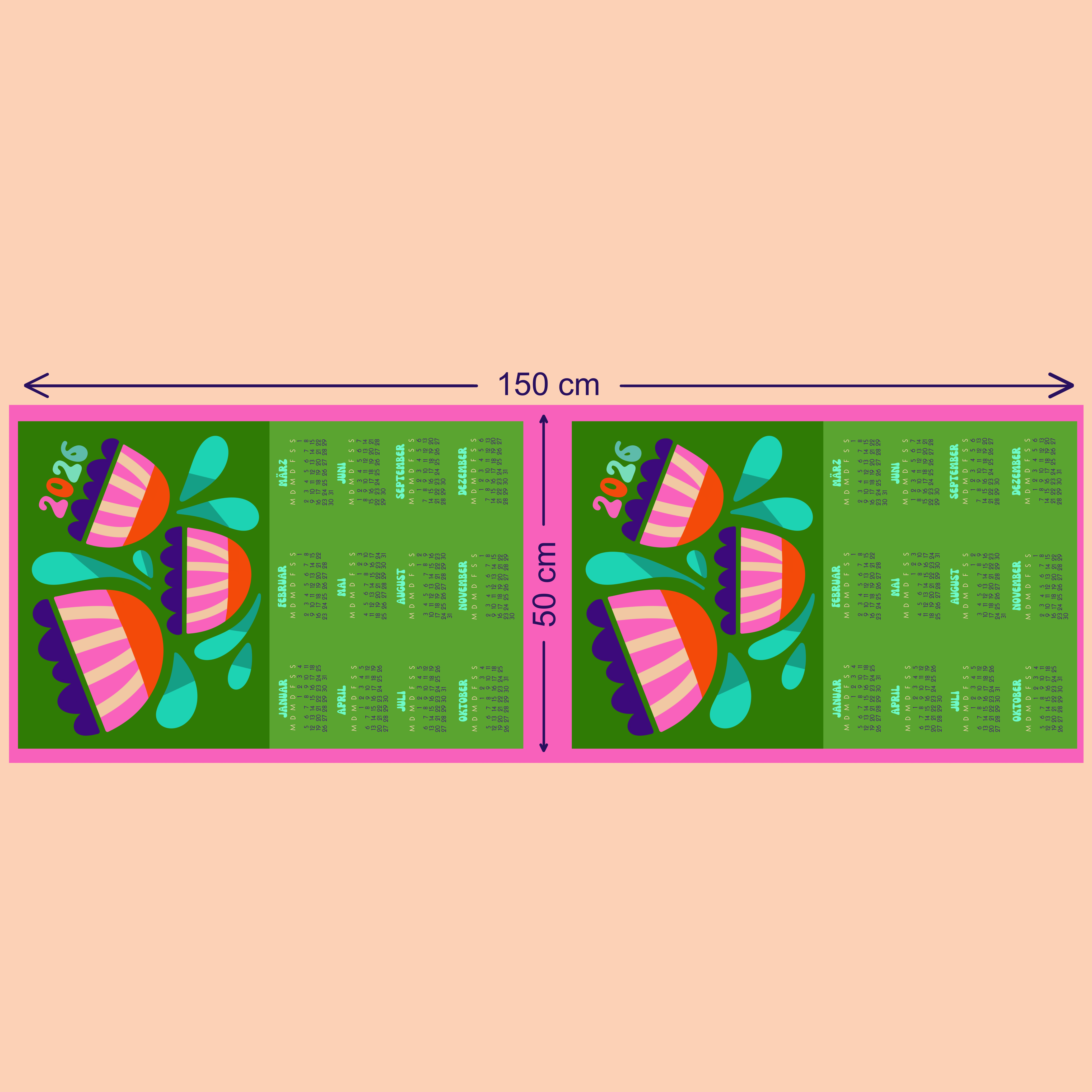 Organic Fabric - Kukksdu 50cm Panel blue