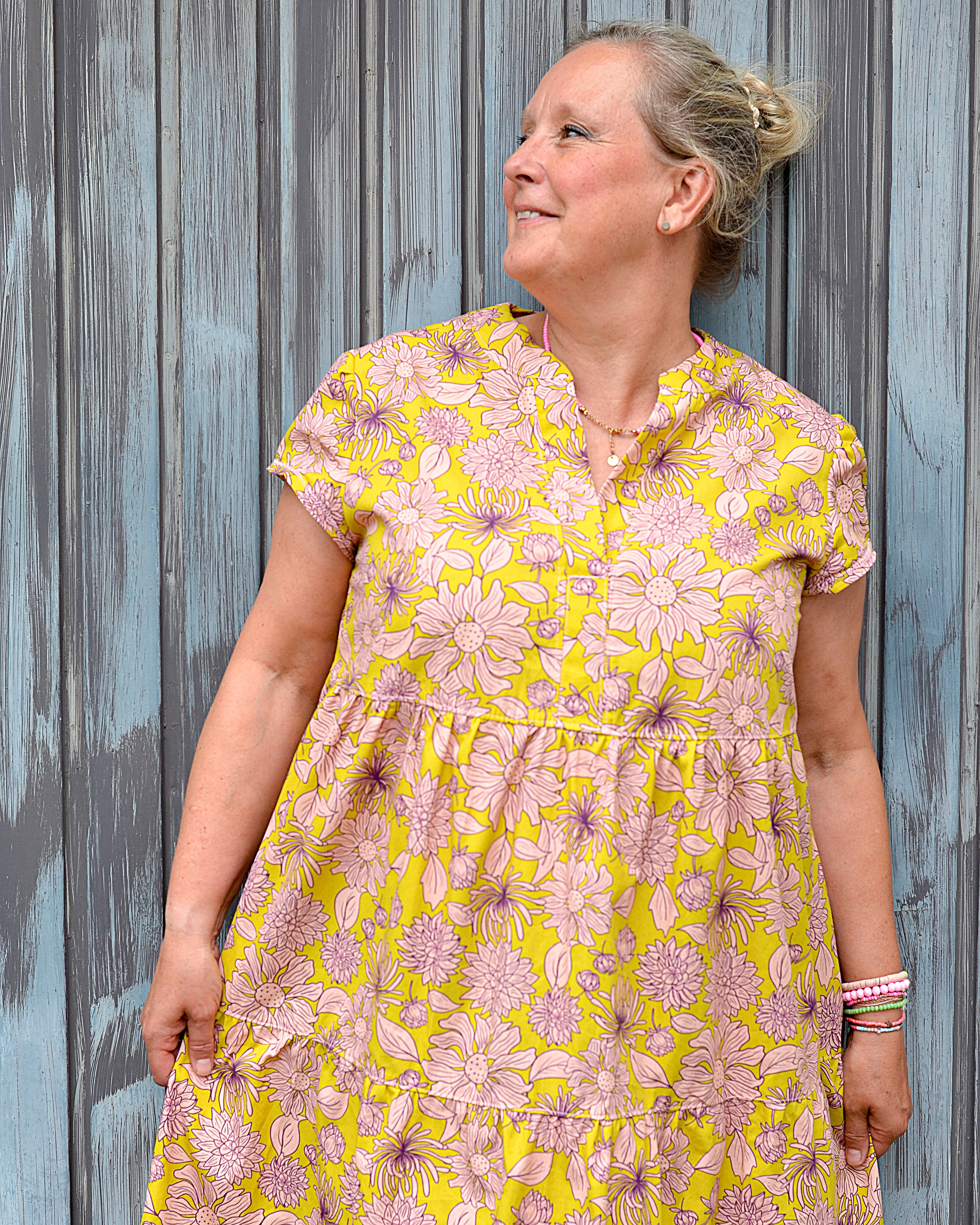 Bio Fabric -Spätsommerblumen yellow, green