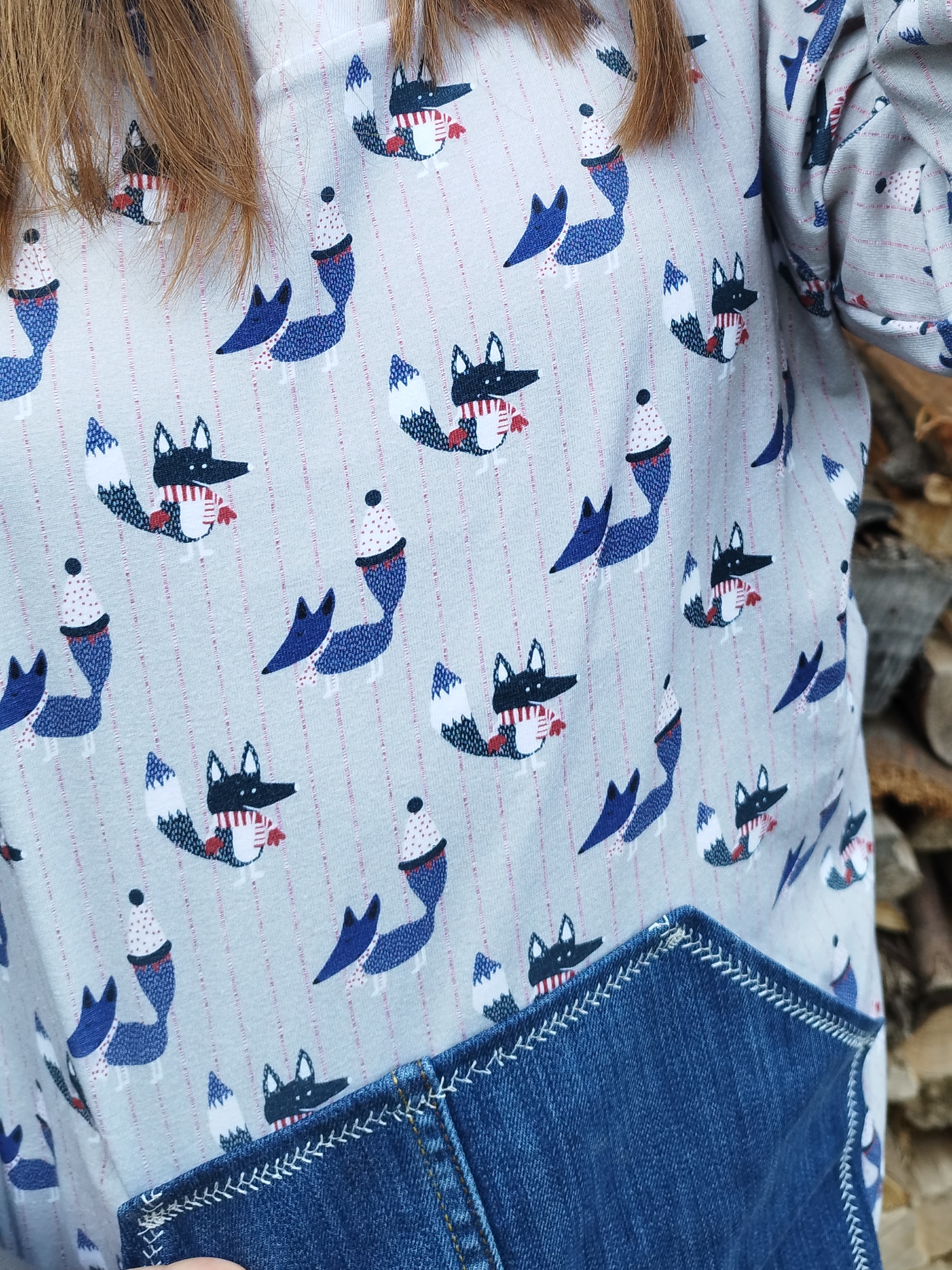 Bio Stoff - Füchse lila