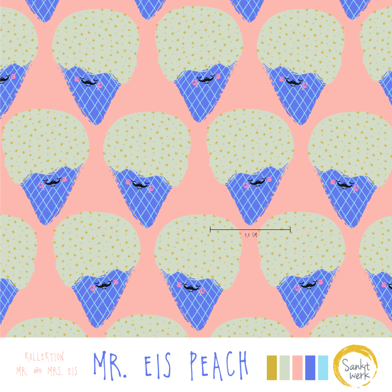 Bio Stoff  -  Mr. Eis peach  - Sanktwerk, Essen, Sommer, orange