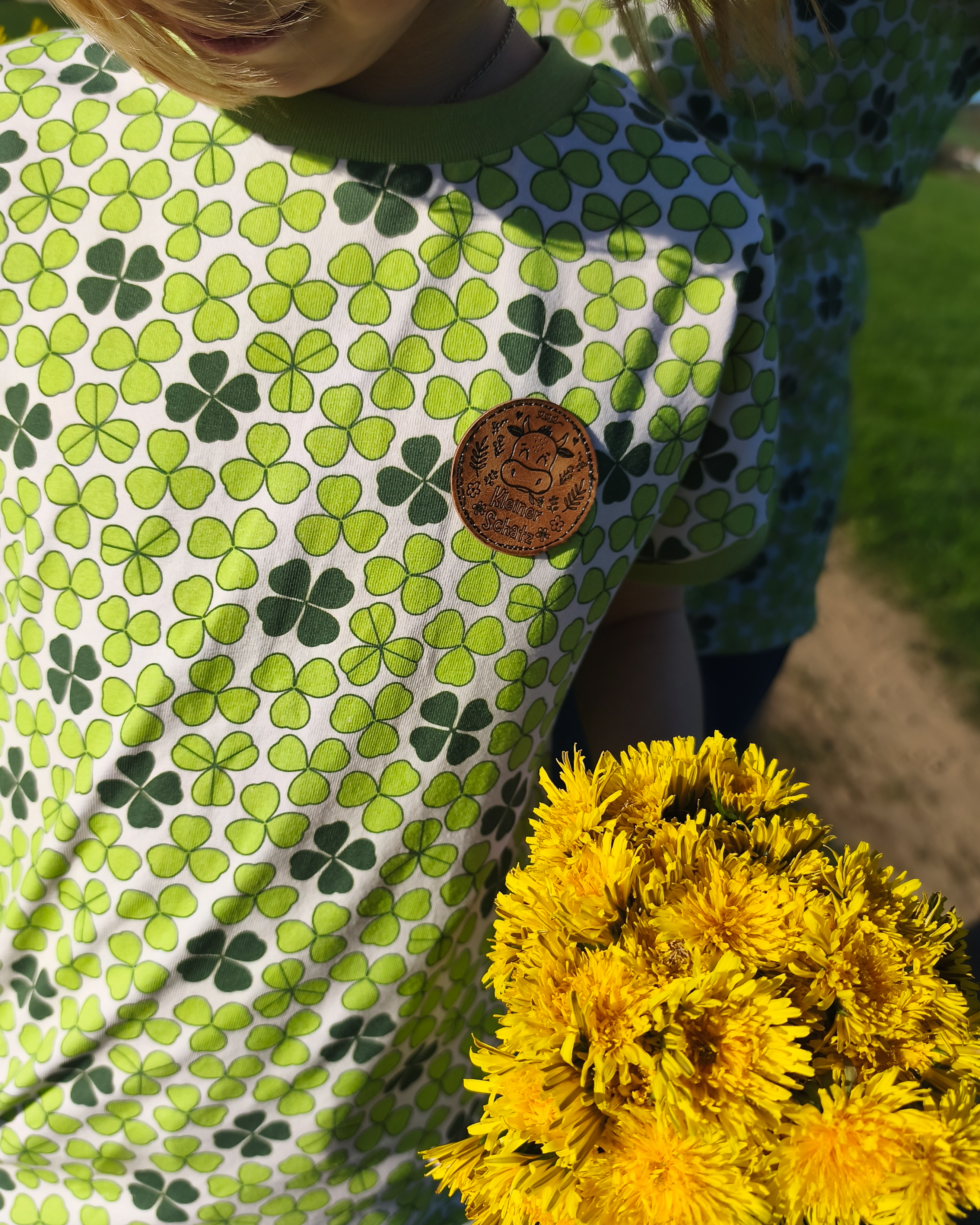 Bio Stoff  - Glücksklee hellgrün