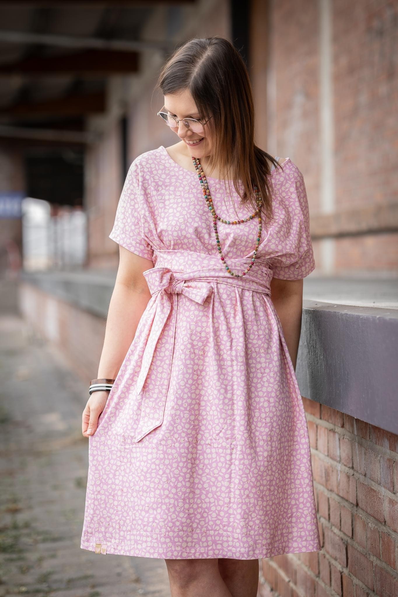 Bio Webware Stoff  -  Happy Nordic Dots  - Annick, lila, 100% Bio-Baumwolle