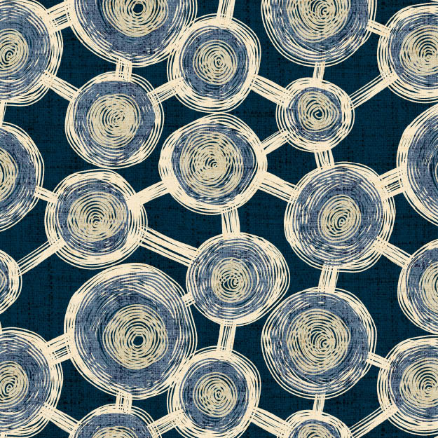 Organic fabric - Bommel big, blue - misspeppels