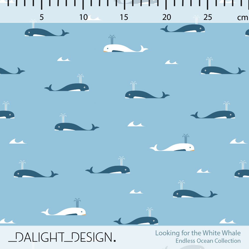 Bio Stoff - Looking for the White Whale von Dalight Design in blau
