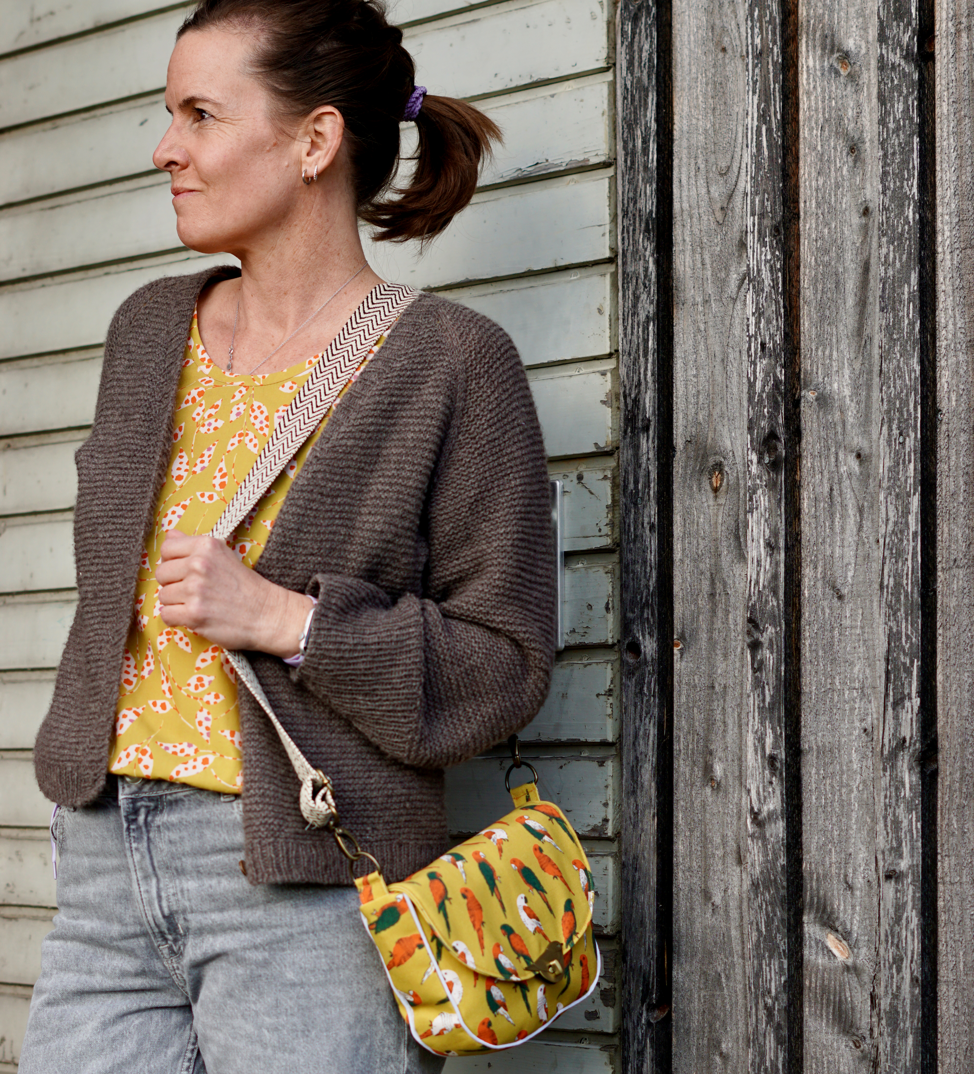 Organic fabric  -  Parrot Parade