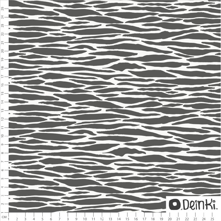Bio Stoff  -  Zebrastreifen  - Deinki, Tierfellmuster, schwarz