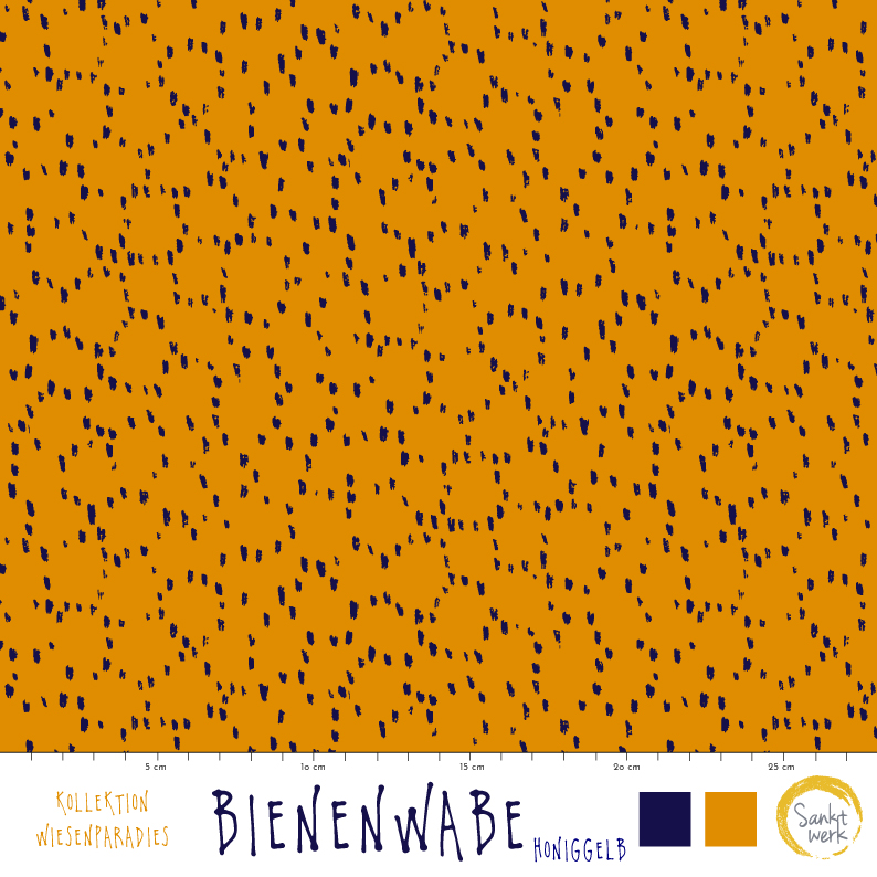 Bio Stoff - Bienenwabe Honiggelb von Sanktwerk in gelb