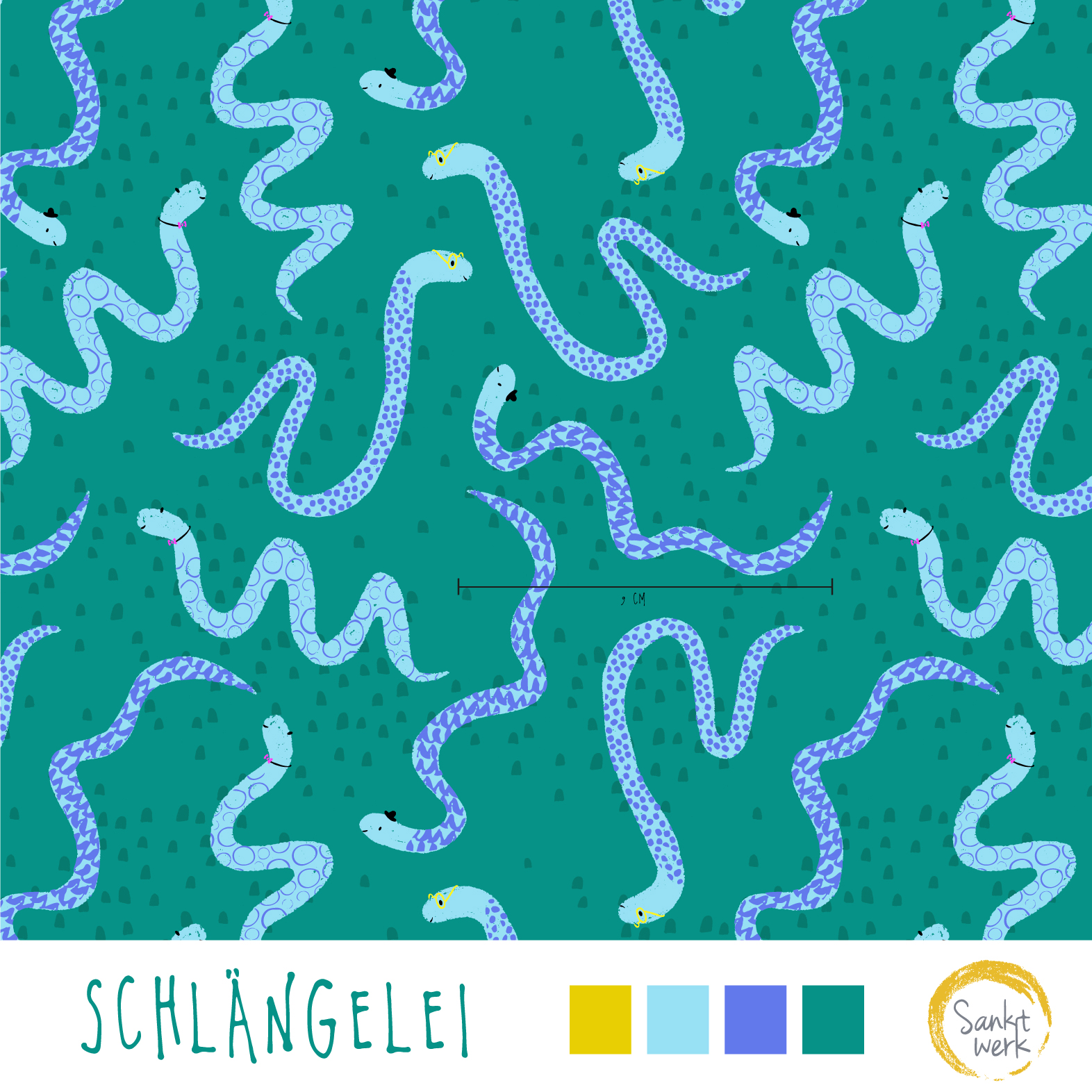 Bio Stoff  -  Schlängelei  - Sanktwerk, Tiere, grün