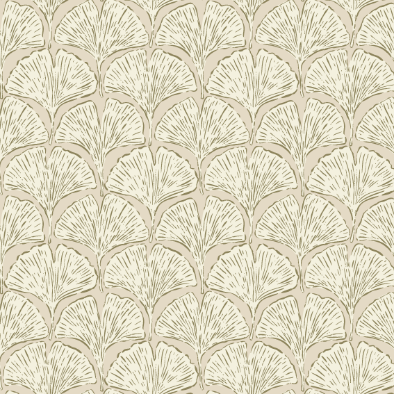 Bio Stoff  - Stone Age Ancient Leaves creme