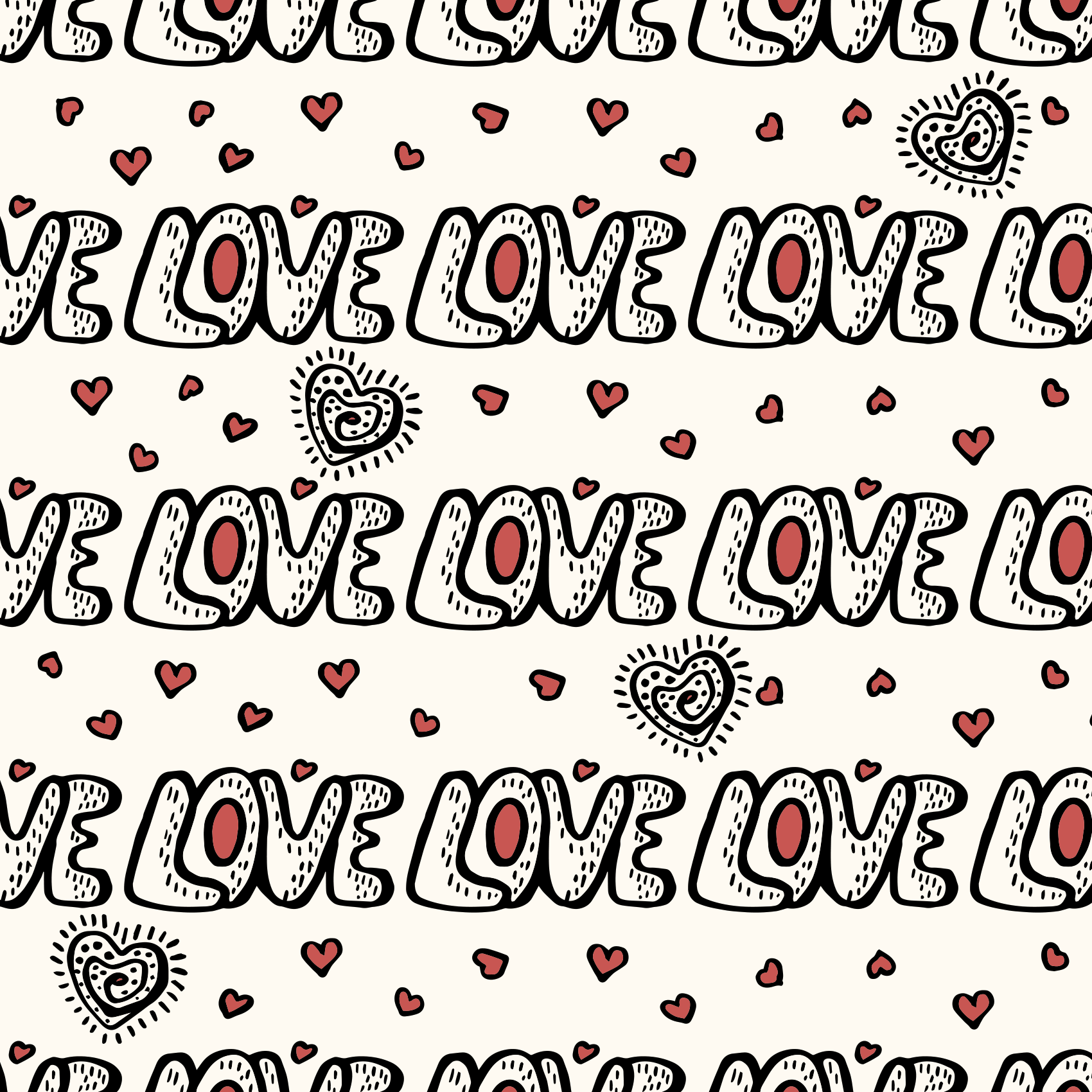 Bio Stoff  - Love Hearts creme