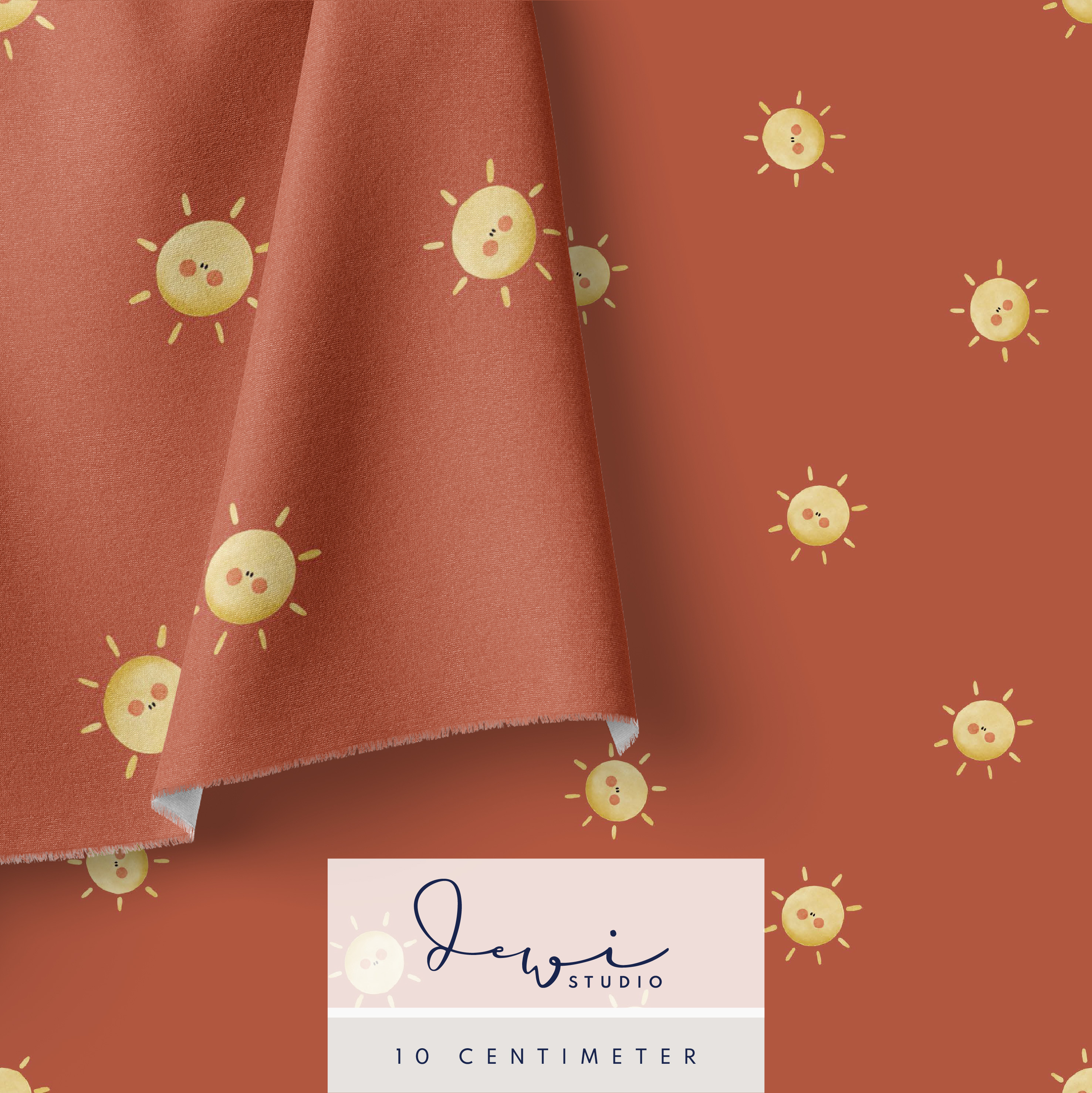 Bio Webware Stoff - Summervibes Sun Dark - DewiStudio, Sommer, Sonne, Mond und Sterne, orange, 100% Bio-Baumwolle Bio Webware Stoff - Summervibes Sun Dark - DewiStudio, Sommer, Sonne, Mond und Sterne, orange, 100% Bio-Baumwolle