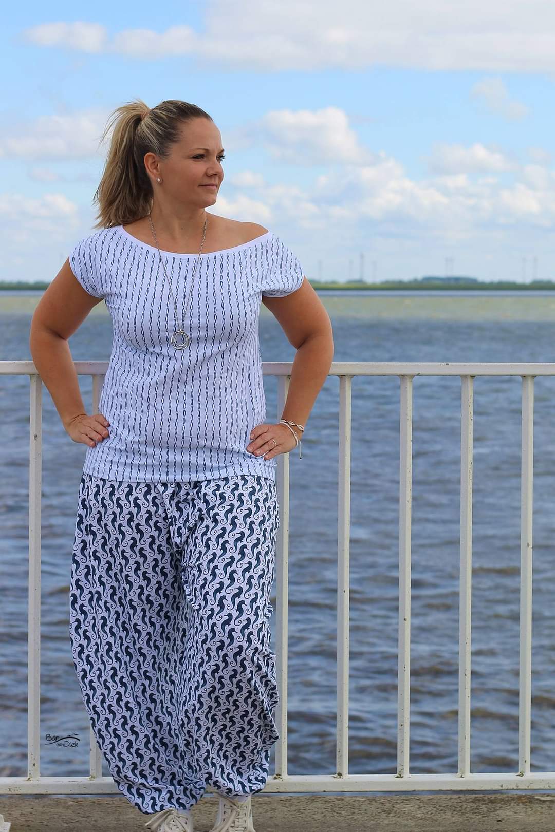 Organic fabric  -  Seahorse 