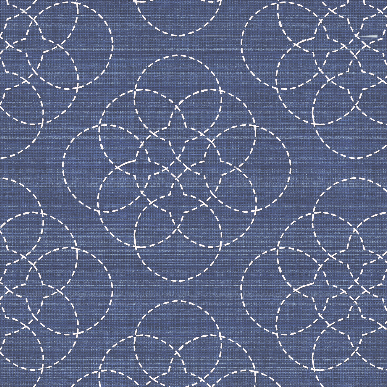 Bio Stoff - Sashikokreise jeansblau