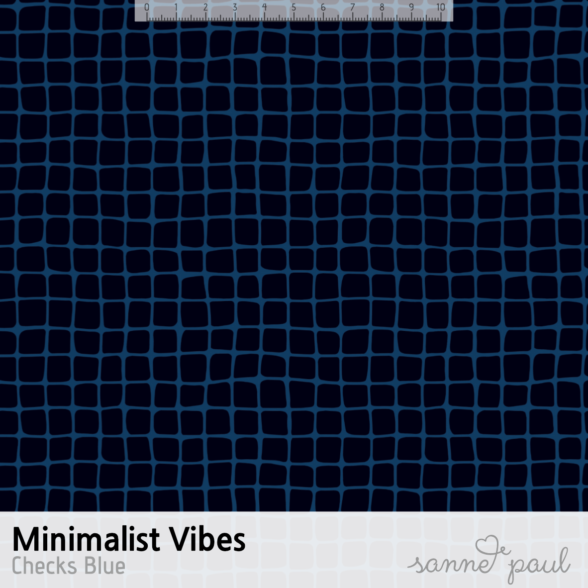 Bio Stoff - Minimalist Vibes Checks Blue von Sanne Paul in blau