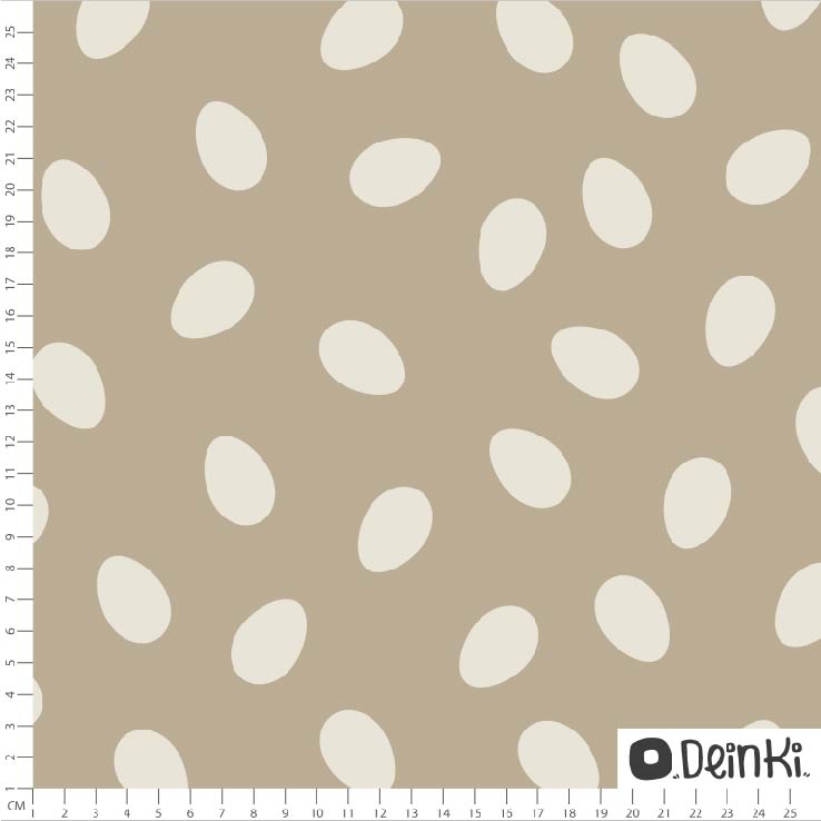Bio Webware Stoff - Ostereier Hellbraun - Deinki, Ostern, braun, 100% Bio-Baumwolle Bio Webware Stoff - Ostereier Hellbraun - Deinki, Ostern, braun, 100% Bio-Baumwolle